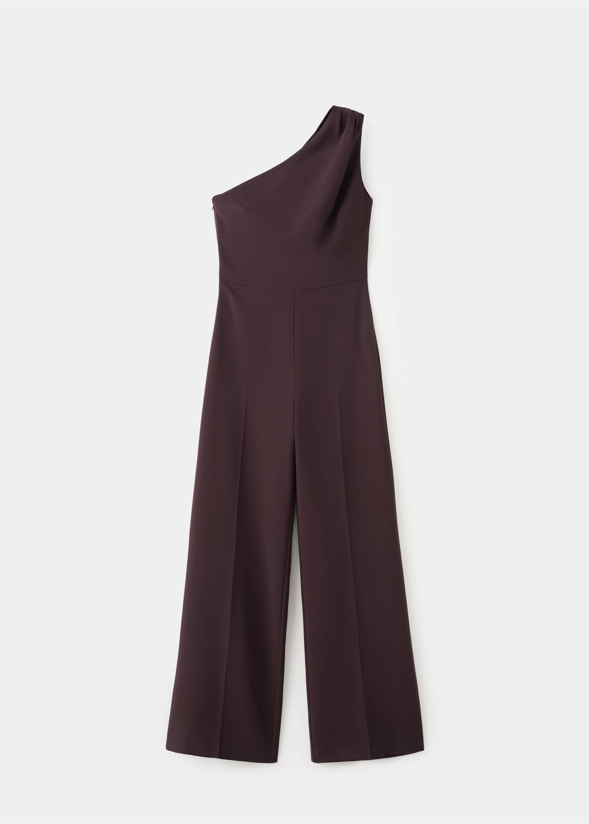Asymmetric fringed scarf jumpsuit - Article without model, Chocolate. Ref: 27015838-00.