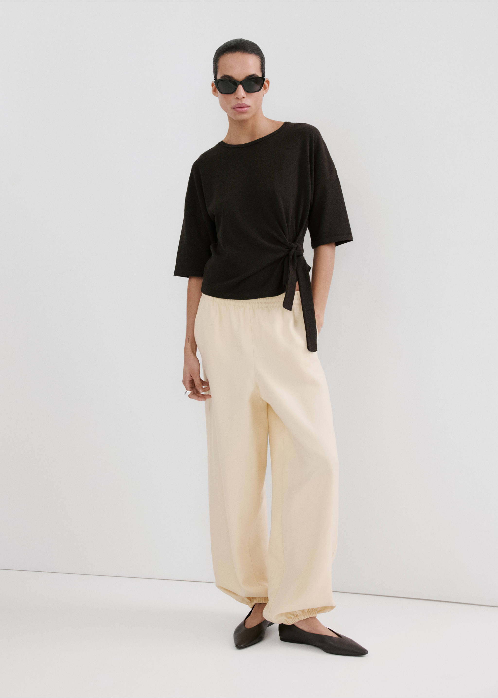 Bow knit sweater - General plane, Chocolate. Ref: 27015842-00.