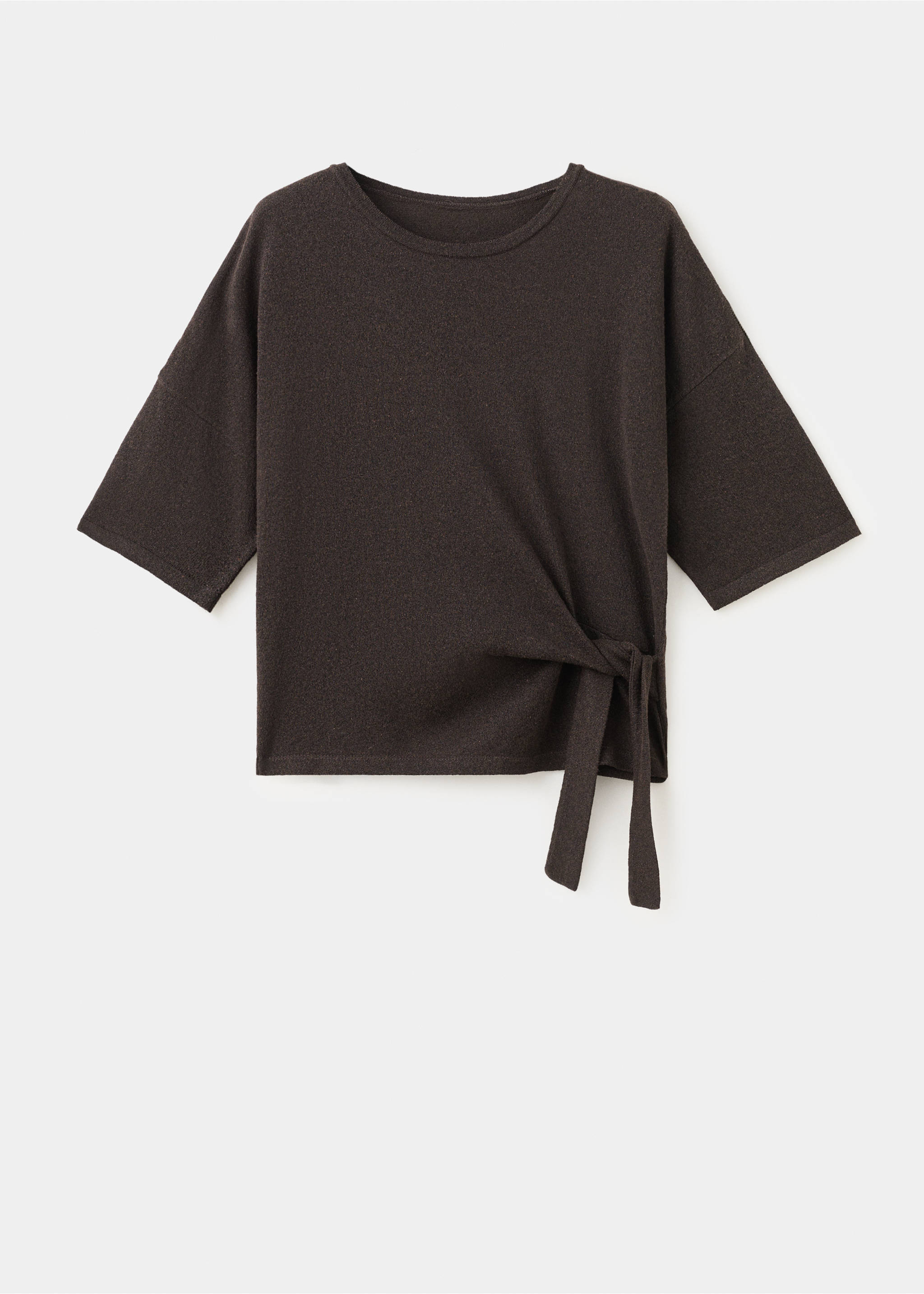 Bow knit sweater - Article without model, Chocolate. Ref: 27015842-00.