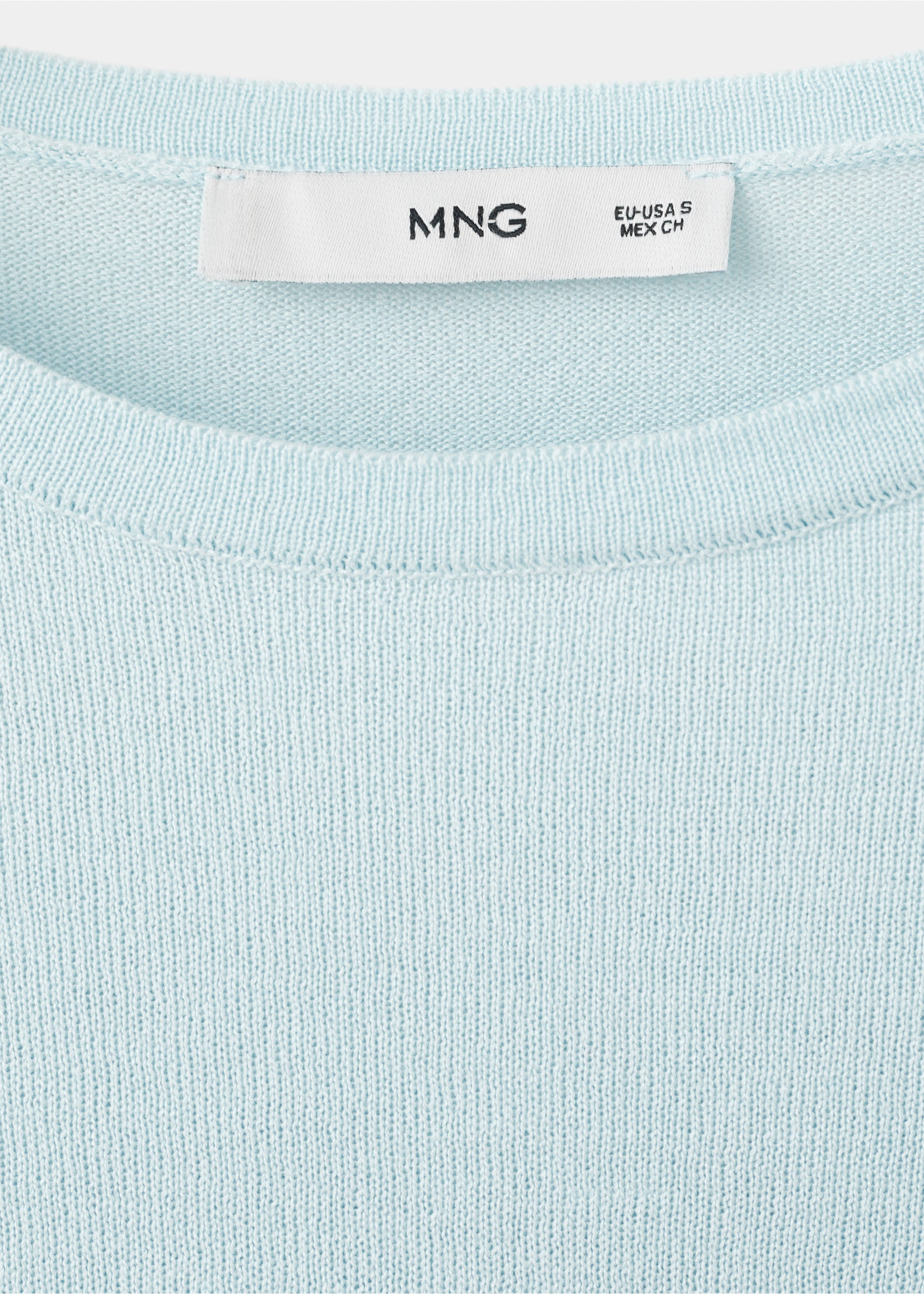 Bow knit sweater - Details of the article 8, Sky Blue. Ref: 27015842-00.