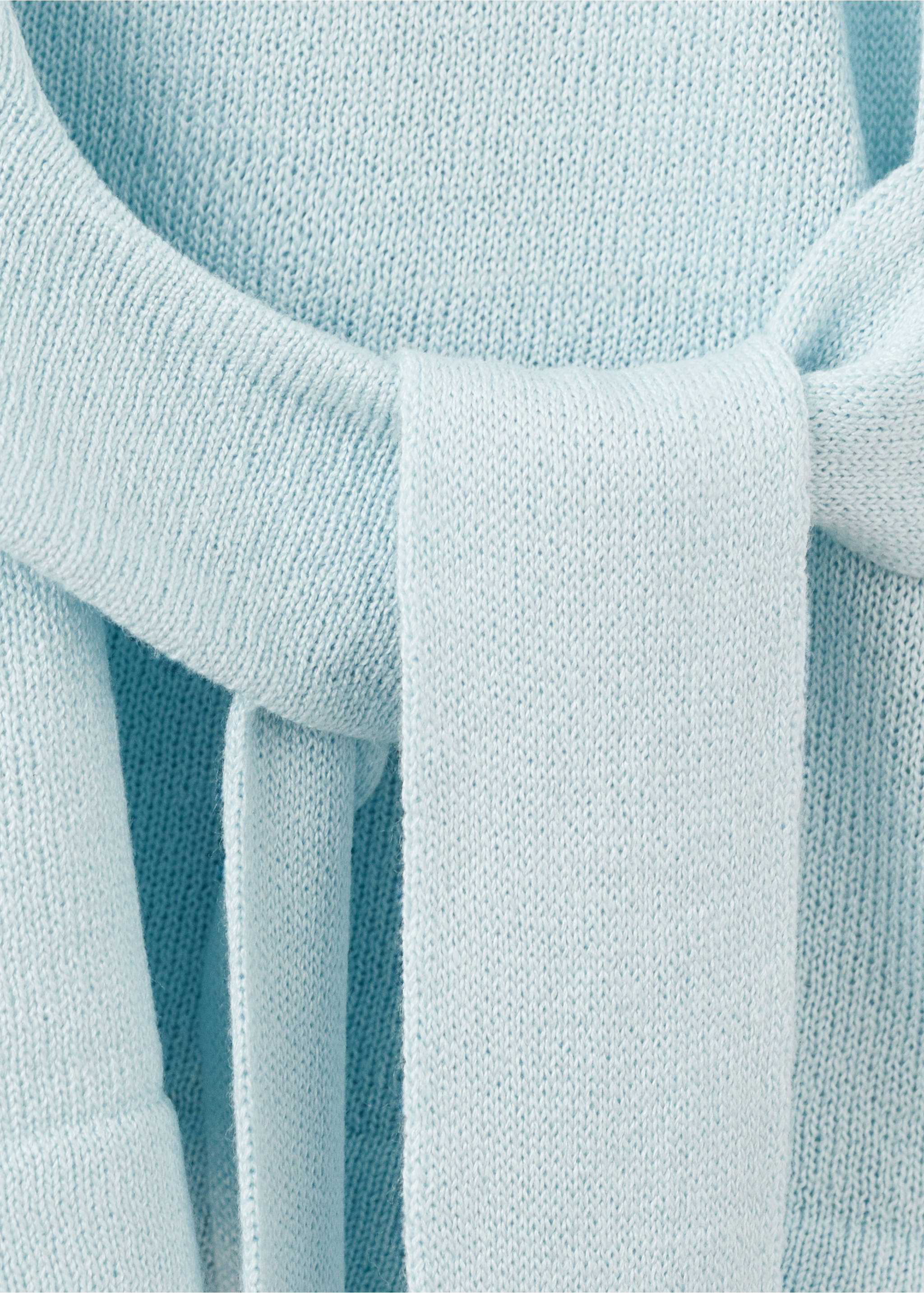 Bow knit sweater - Details of the article 0, Sky Blue. Ref: 27015842-00.
