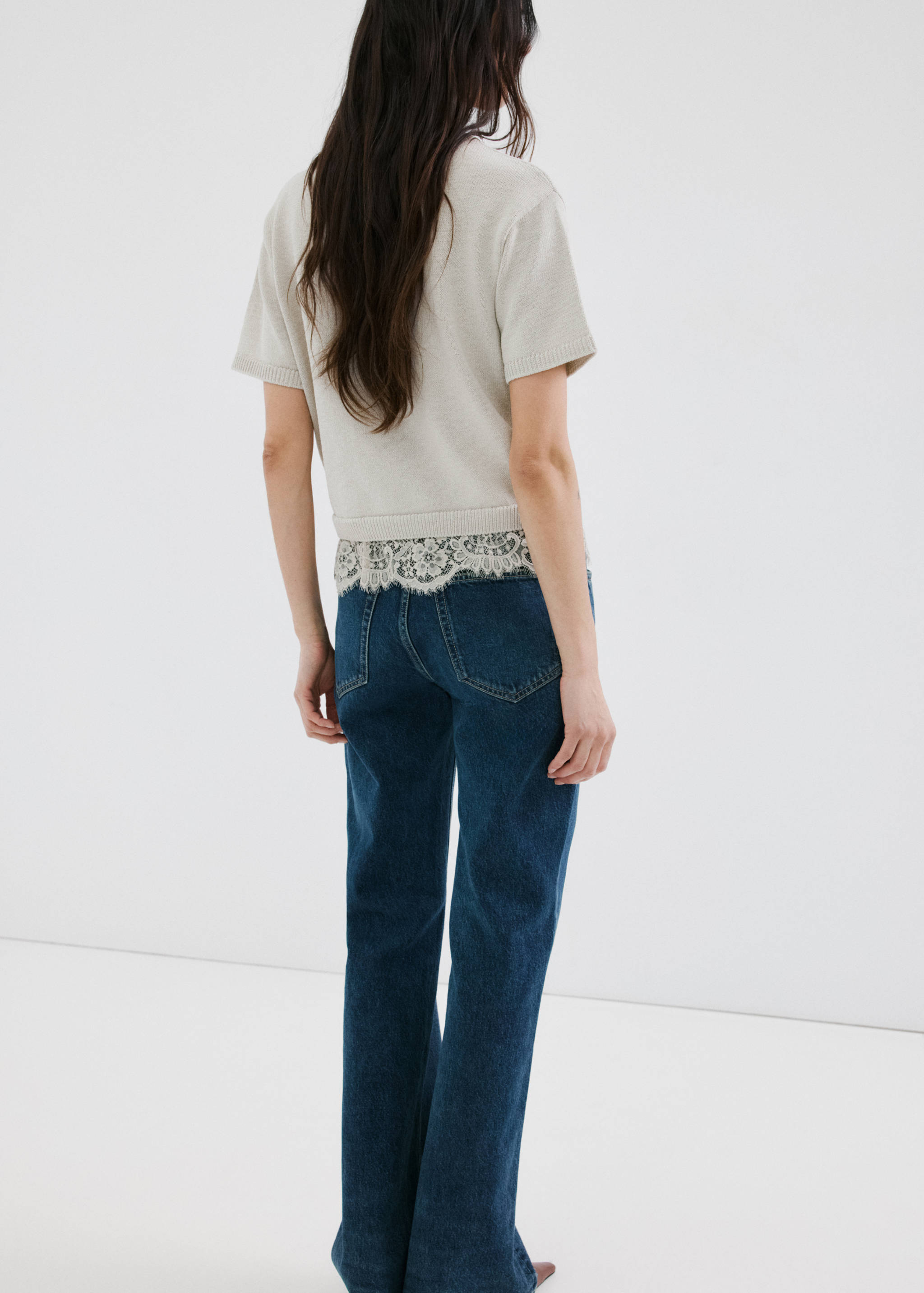 Pull en maille bordures en dentelle - Verso de l’article