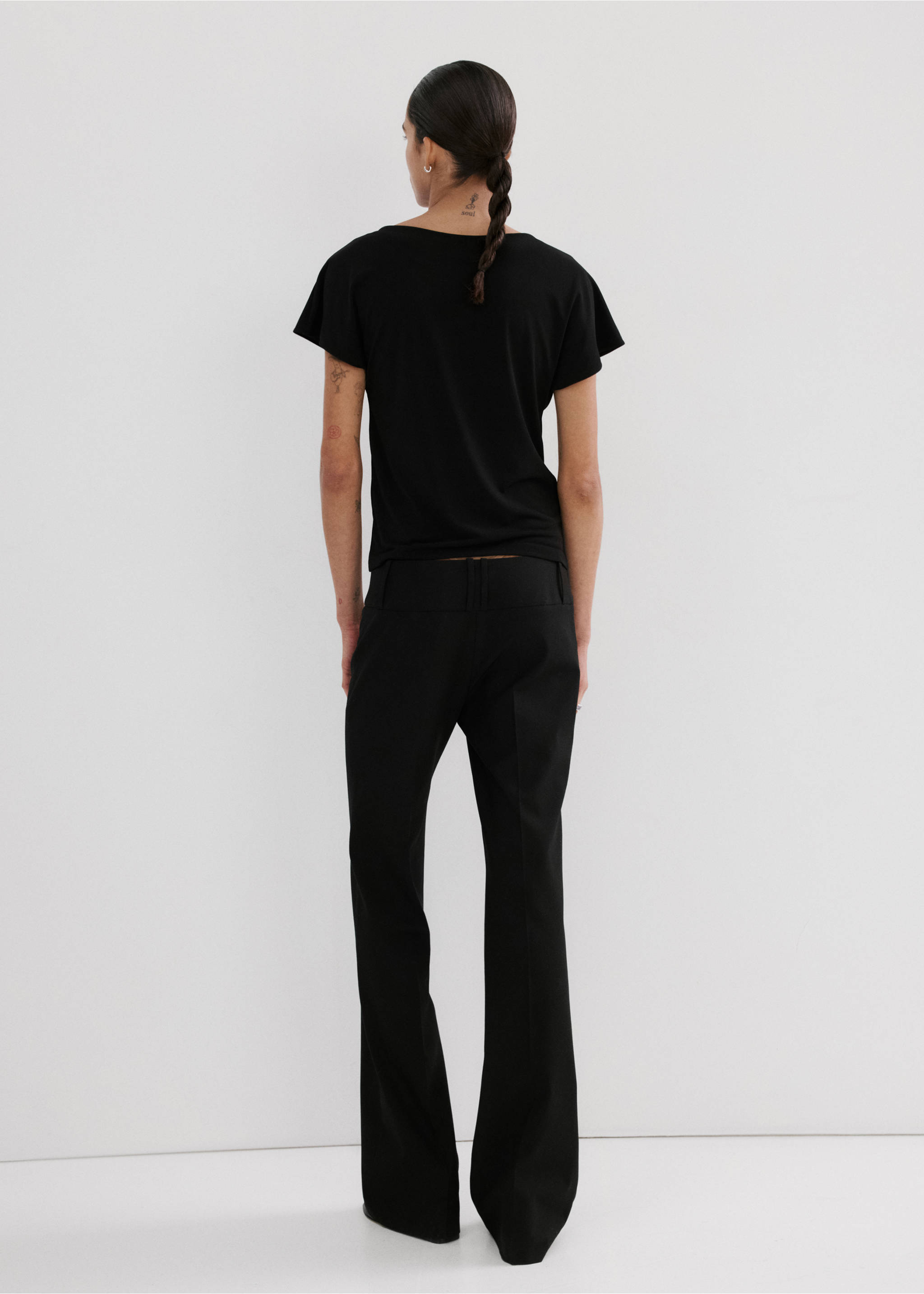 Metal detail T-shirt - Reverse of the article, Black. Ref: 27015845-00.