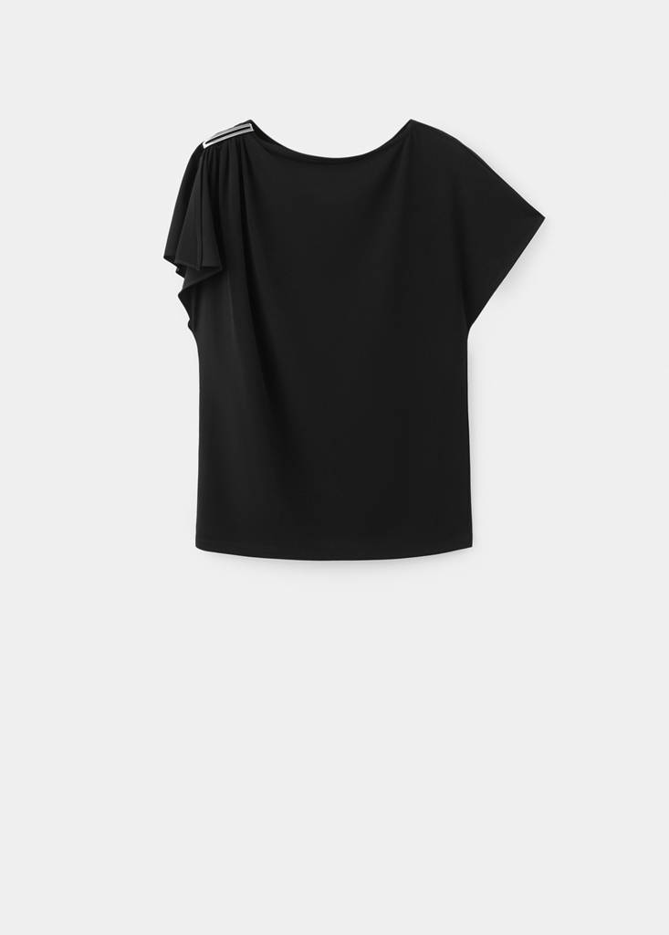 Metal detail T-shirt — Black