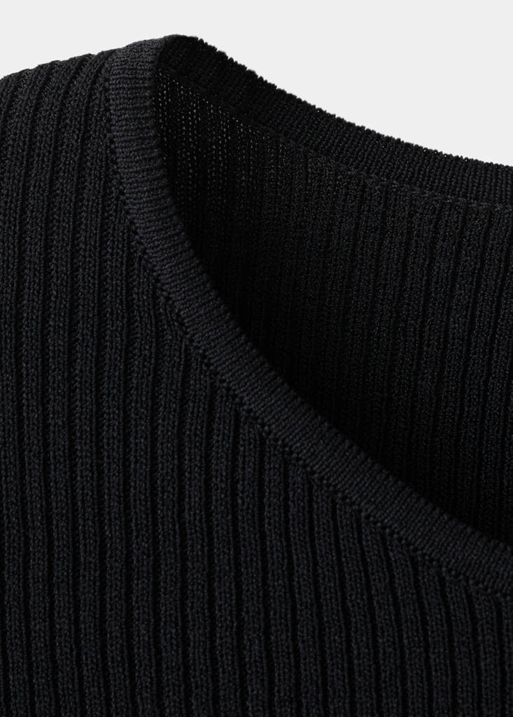 Peplum jumper with contrasting trims — Black