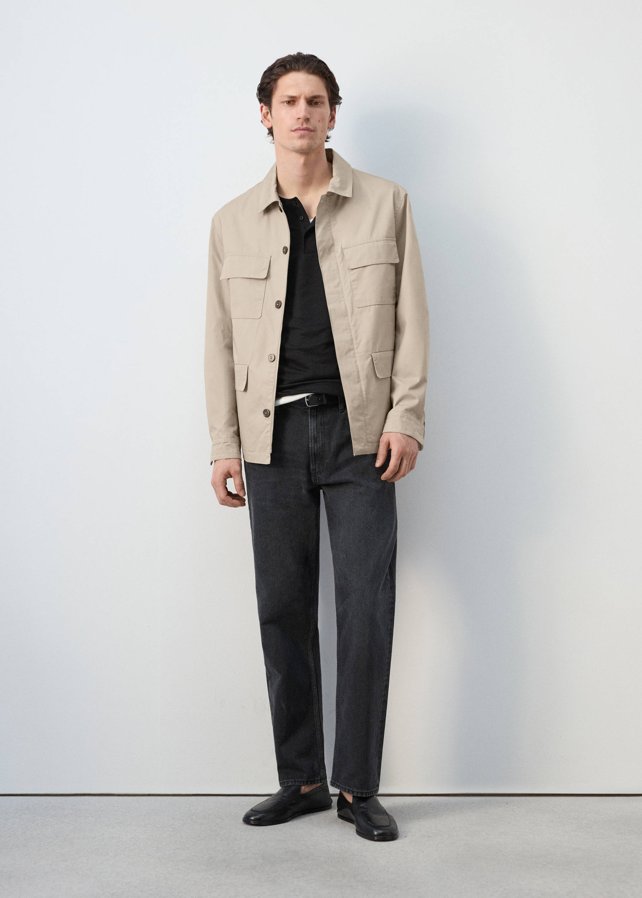 100%纯棉多口袋夹克 - null