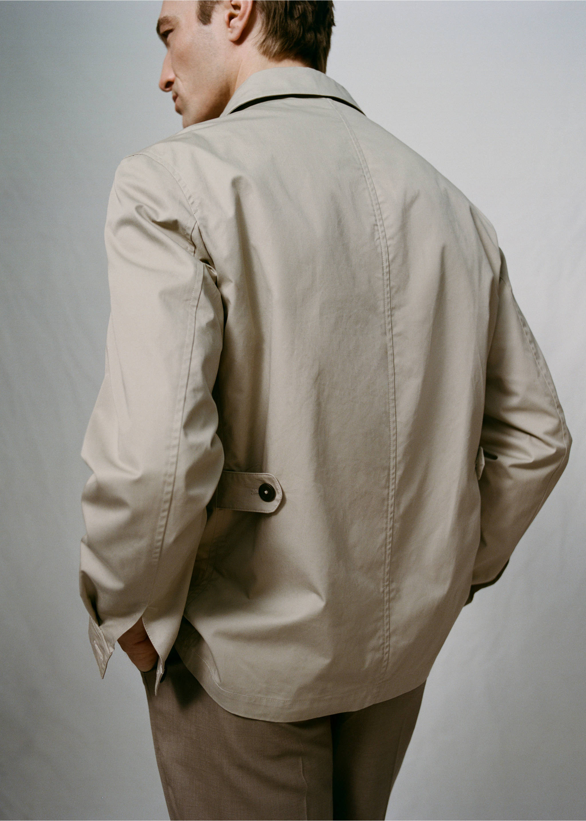 100% cotton multi-pocket jacket - Details of the article 5, Beige. Ref: 27015933-00.