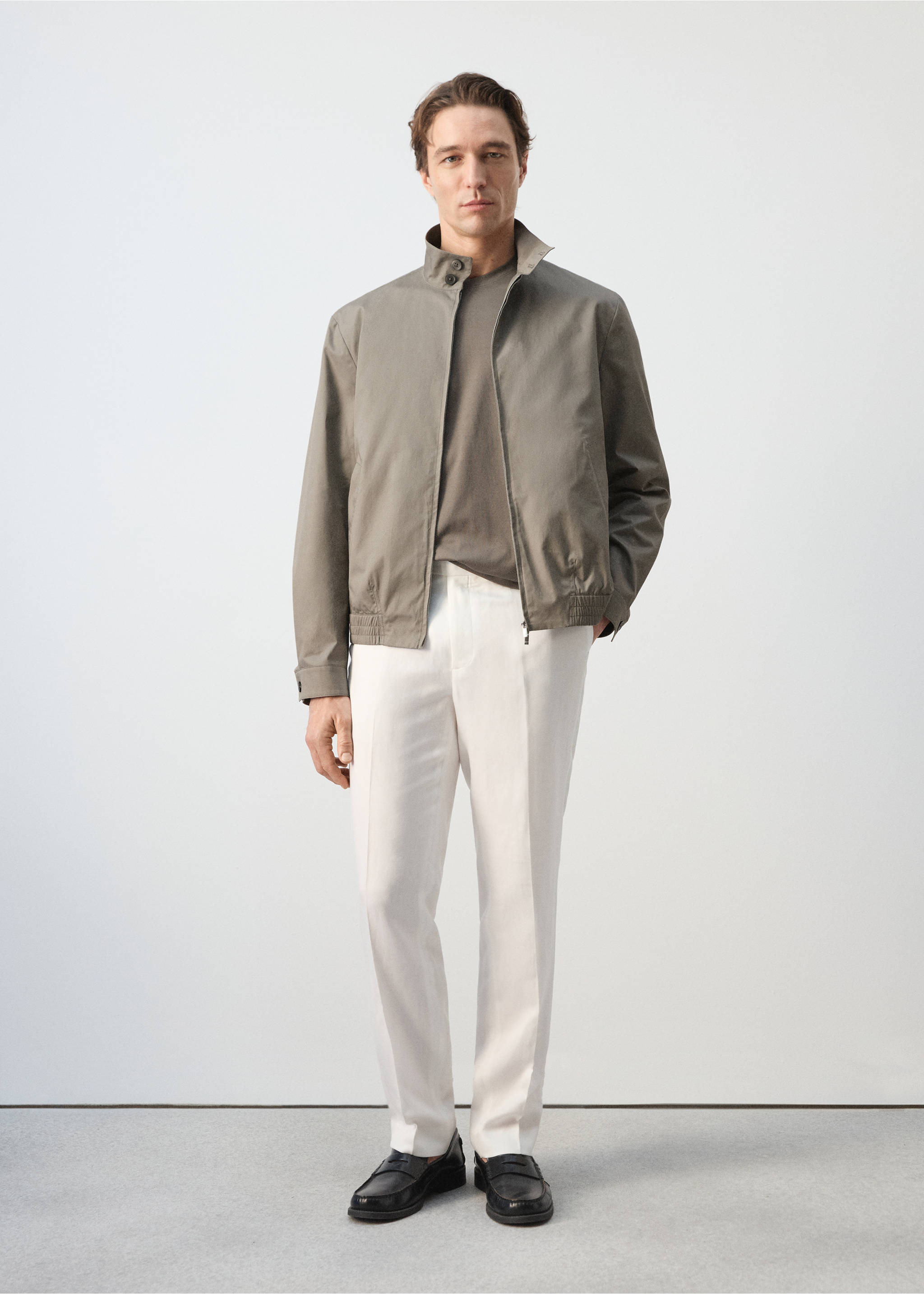 Cazadora 100% algodón water repellent - Plano general, Marrón medio. Ref: 27015934-00.