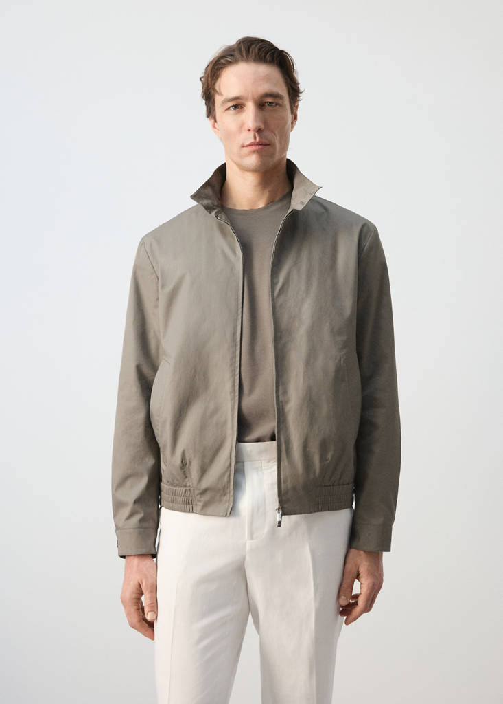 Wasserabweisende Jacke aus 100 % Baumwolle — Mittelbraun