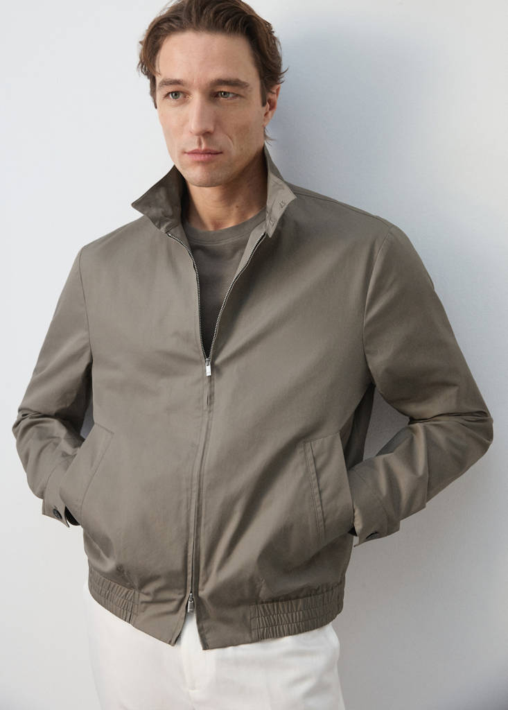 Wasserabweisende Jacke aus 100 % Baumwolle — Mittelbraun