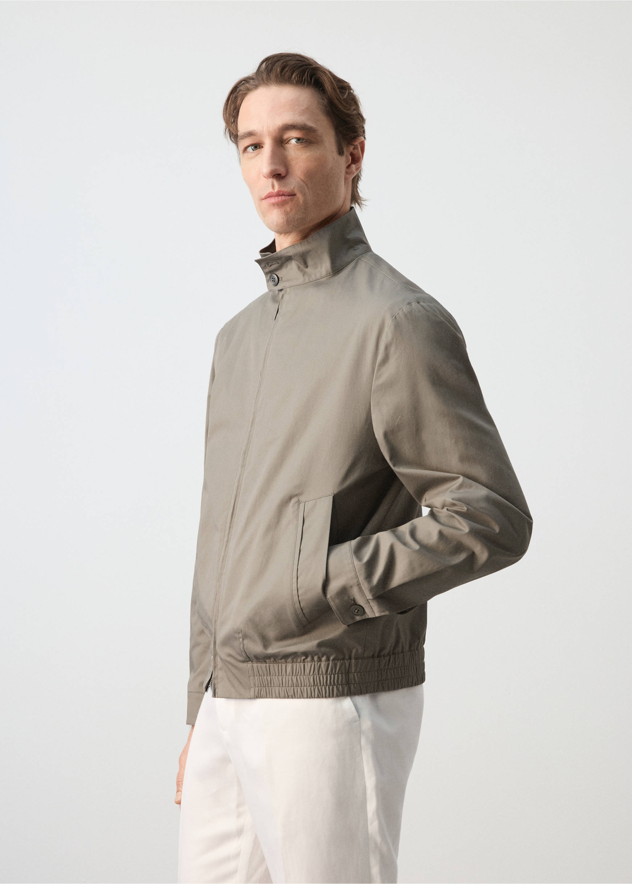 Cazadora 100% algodón water repellent - Detalle del artículo 2, Marrón medio. Ref: 27015934-00.