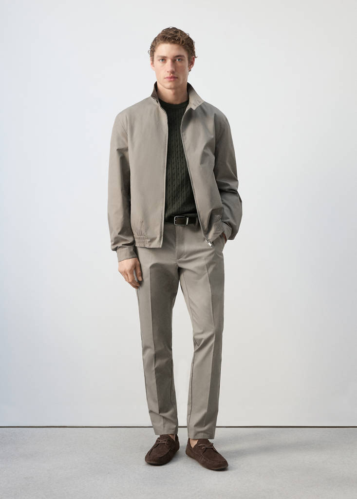 Wasserabweisende Jacke aus 100 % Baumwolle — Mittelbraun
