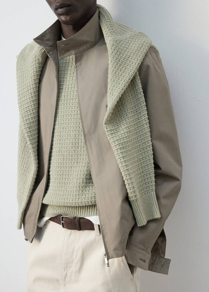 Wasserabweisende Jacke aus 100 % Baumwolle — Mittelbraun