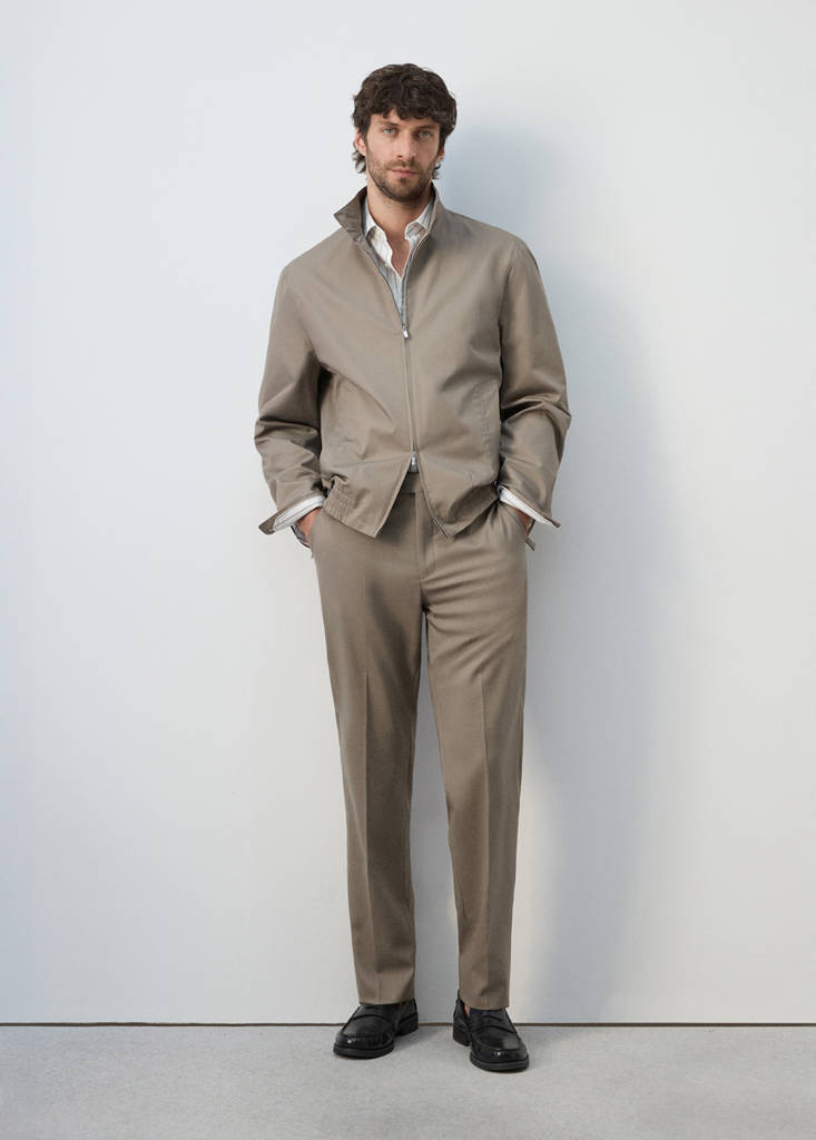 Wasserabweisende Jacke aus 100 % Baumwolle — Mittelbraun