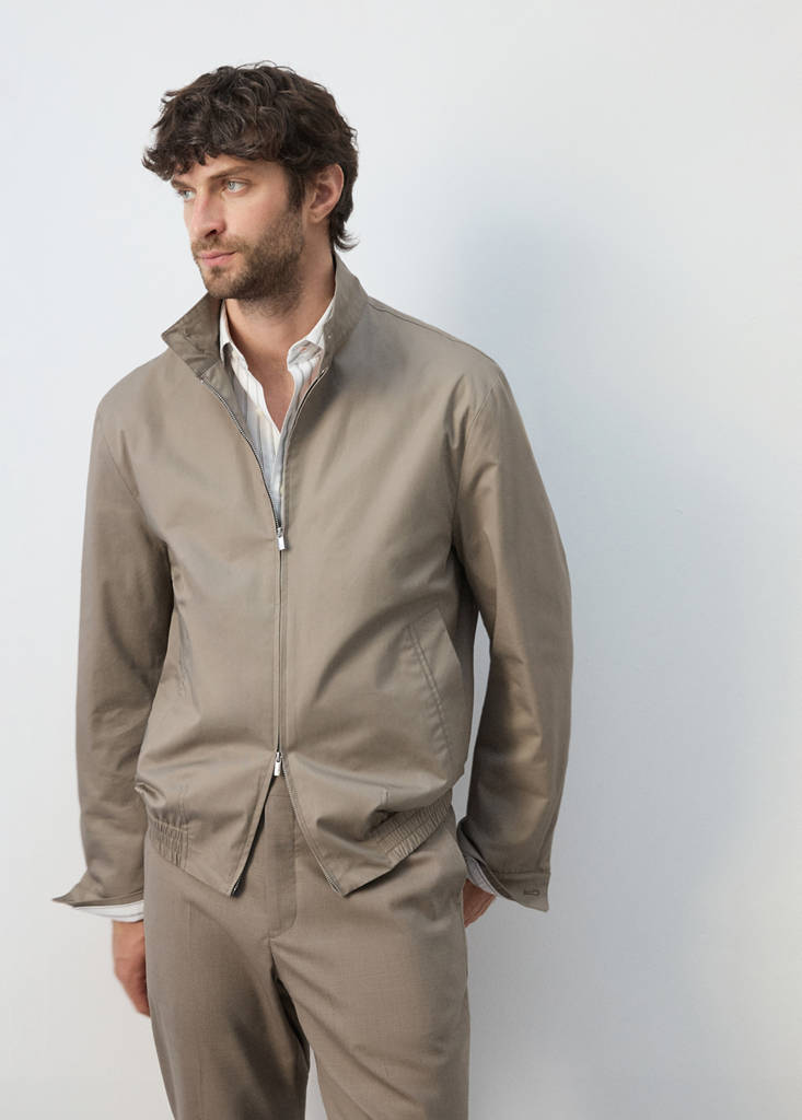 Wasserabweisende Jacke aus 100 % Baumwolle — Mittelbraun