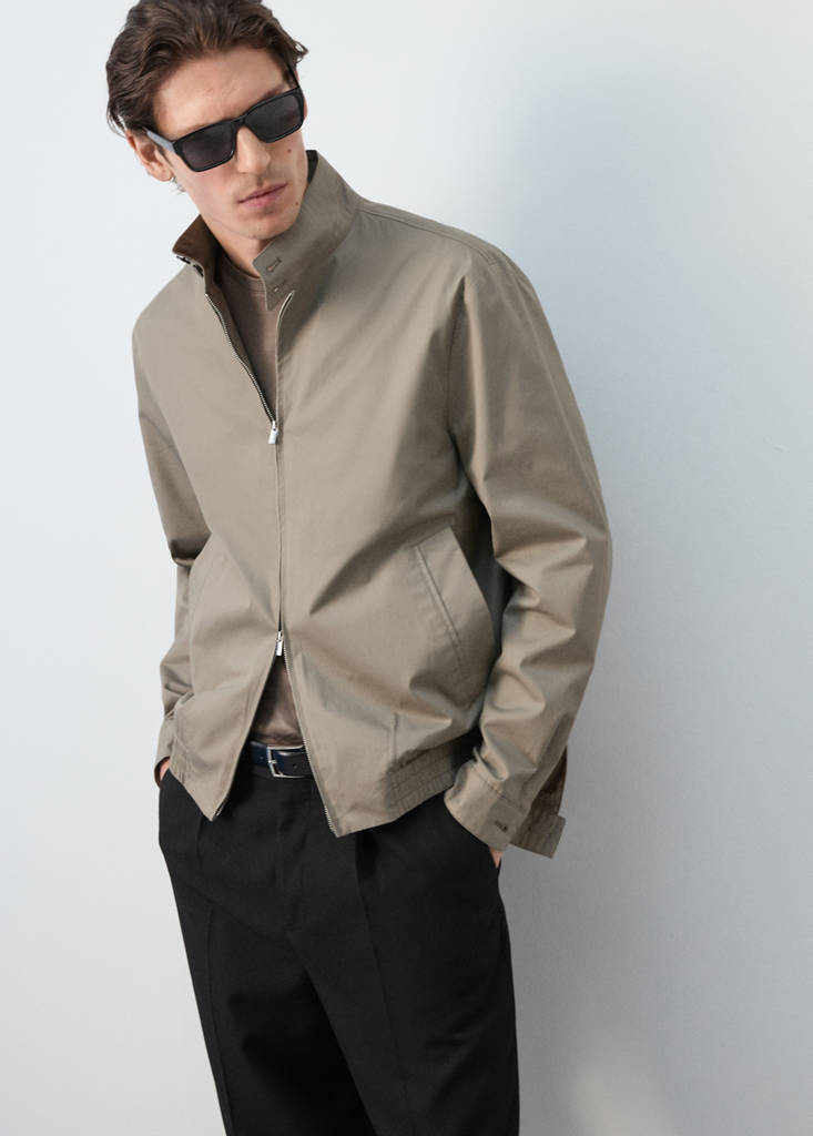 Wasserabweisende Jacke aus 100 % Baumwolle — Mittelbraun