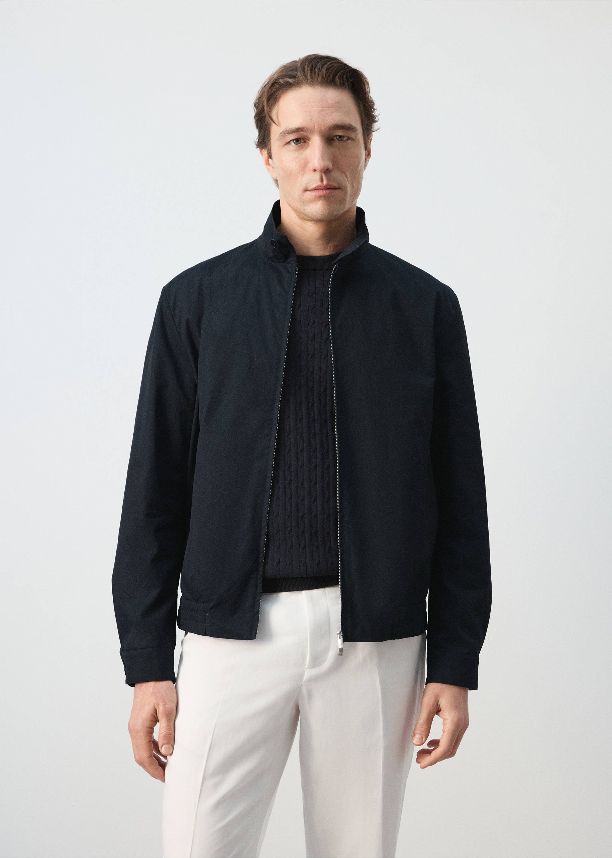 Cazadora 100% algodón water repellent - Plano medio, Azul marino. Ref: 27015934-00.