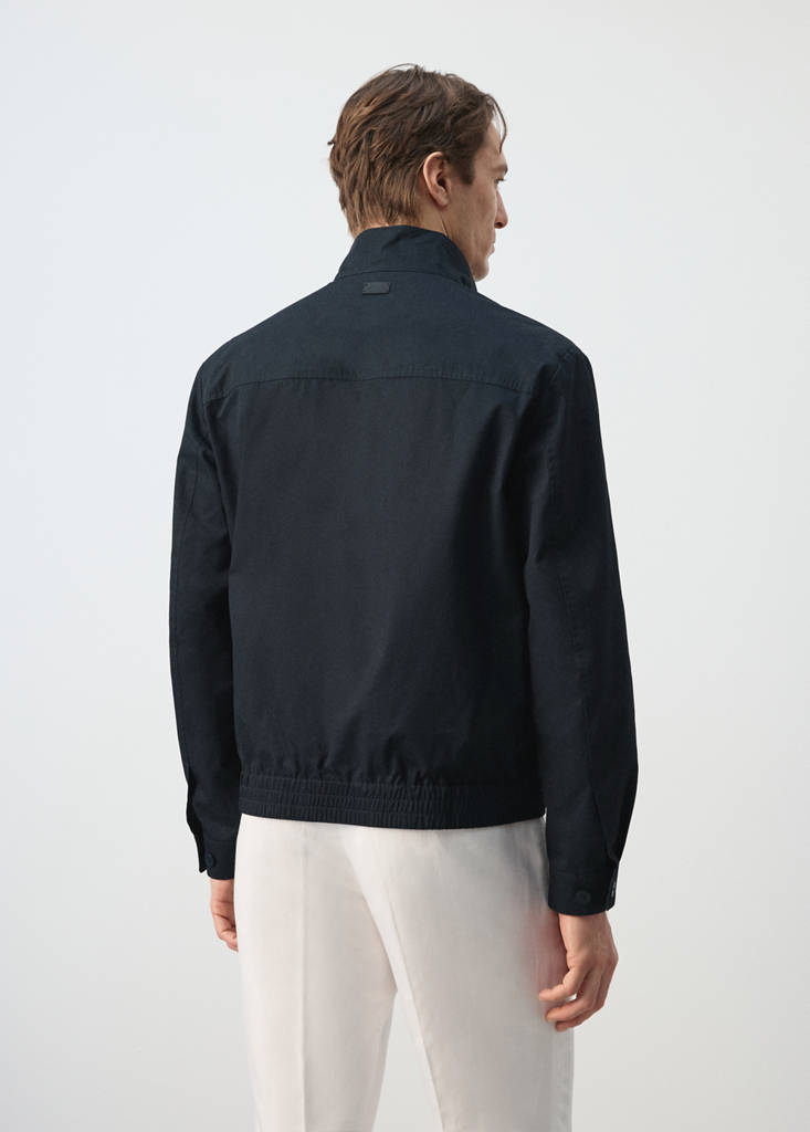 Wasserabweisende Jacke aus 100 % Baumwolle — Marineblau