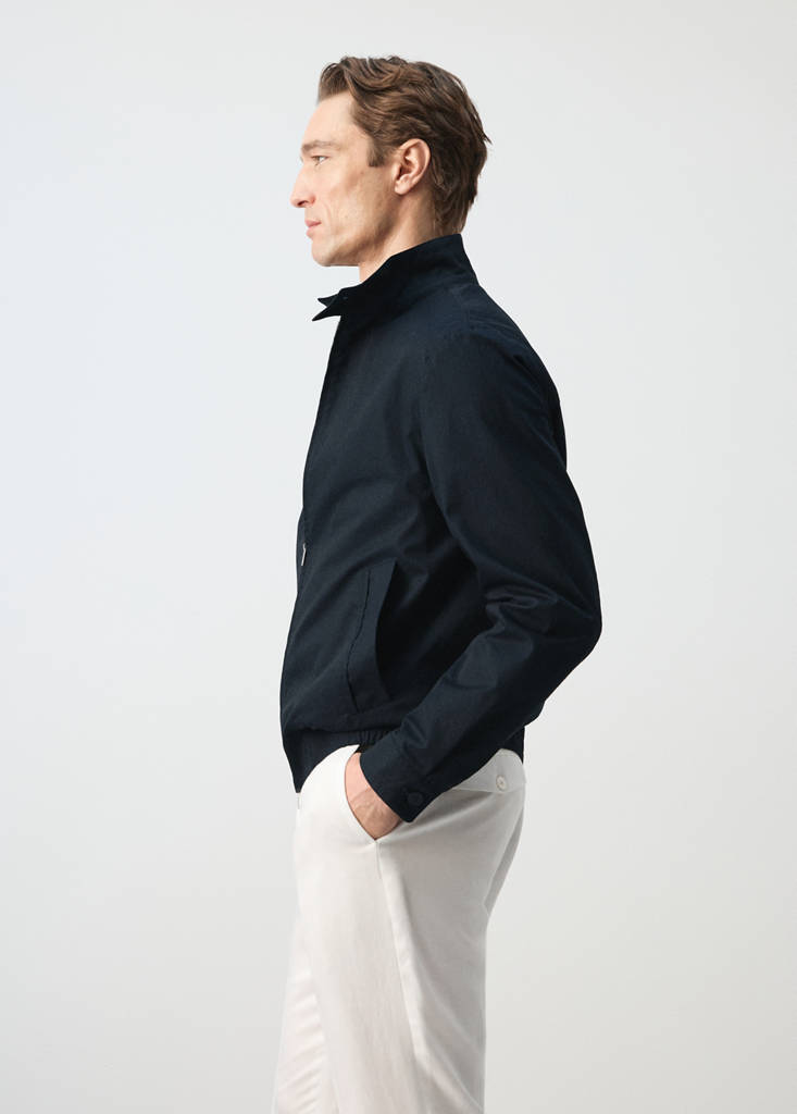 Wasserabweisende Jacke aus 100 % Baumwolle — Marineblau