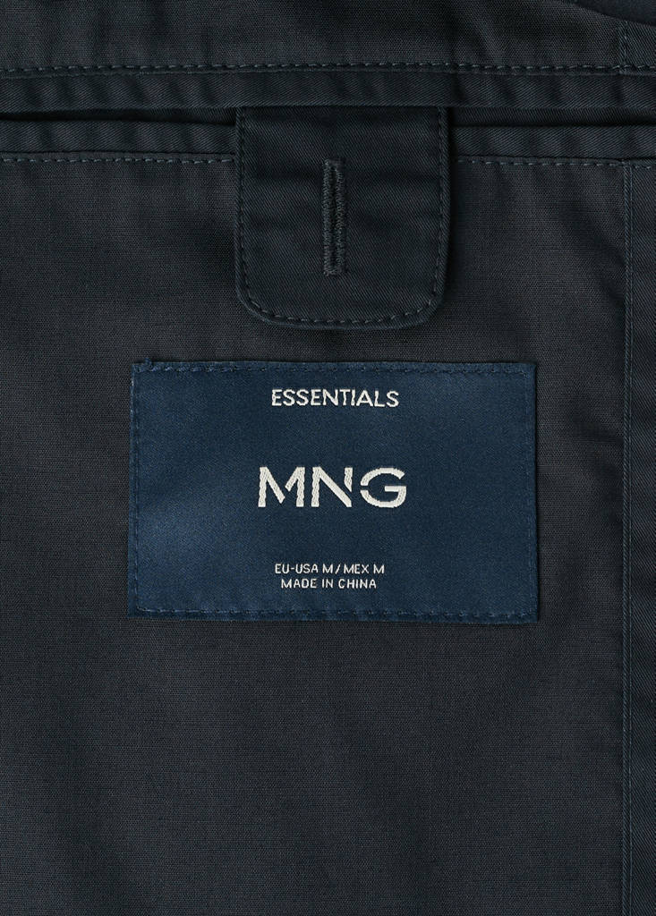 Wasserabweisende Jacke aus 100 % Baumwolle — Marineblau