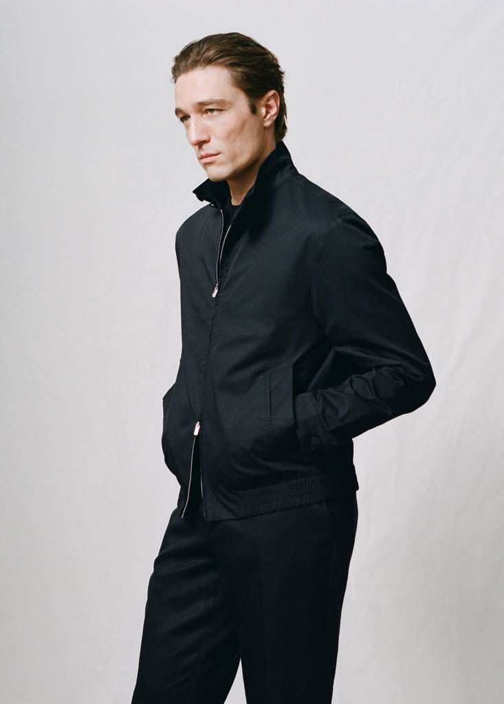 Wasserabweisende Jacke aus 100 % Baumwolle — Marineblau