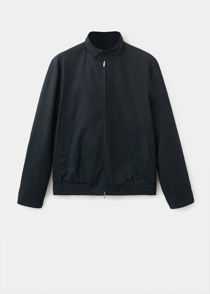 Wasserabweisende Jacke aus 100 % Baumwolle — Marineblau