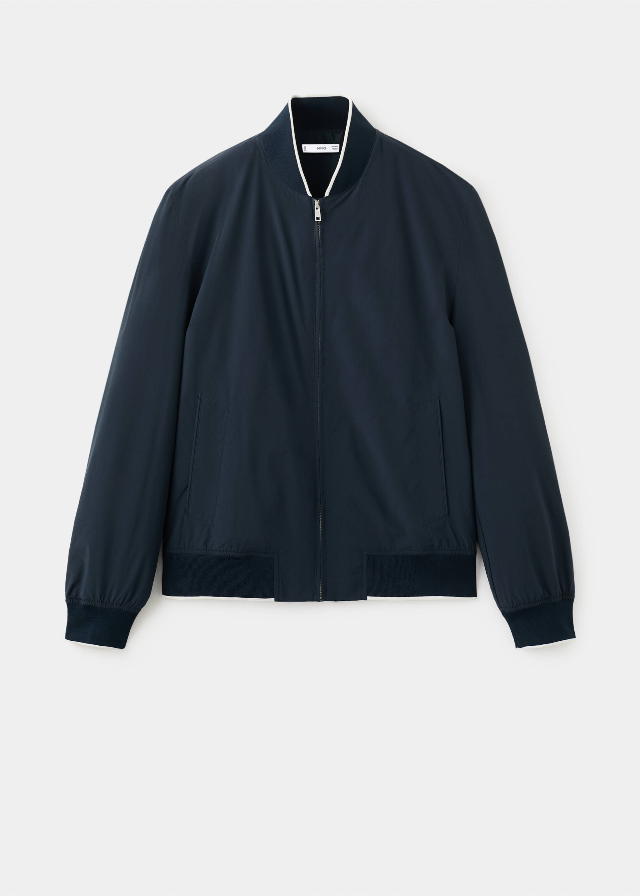 Легкий водоотталкивающий бомбер - Изделие без модели, Глубокий темно-синий. Ref: 27015935-00.