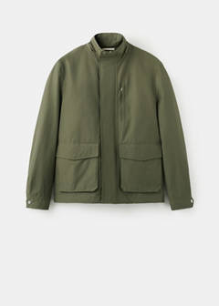 Water-repellent bomber jacket with detachable hood — Green 9