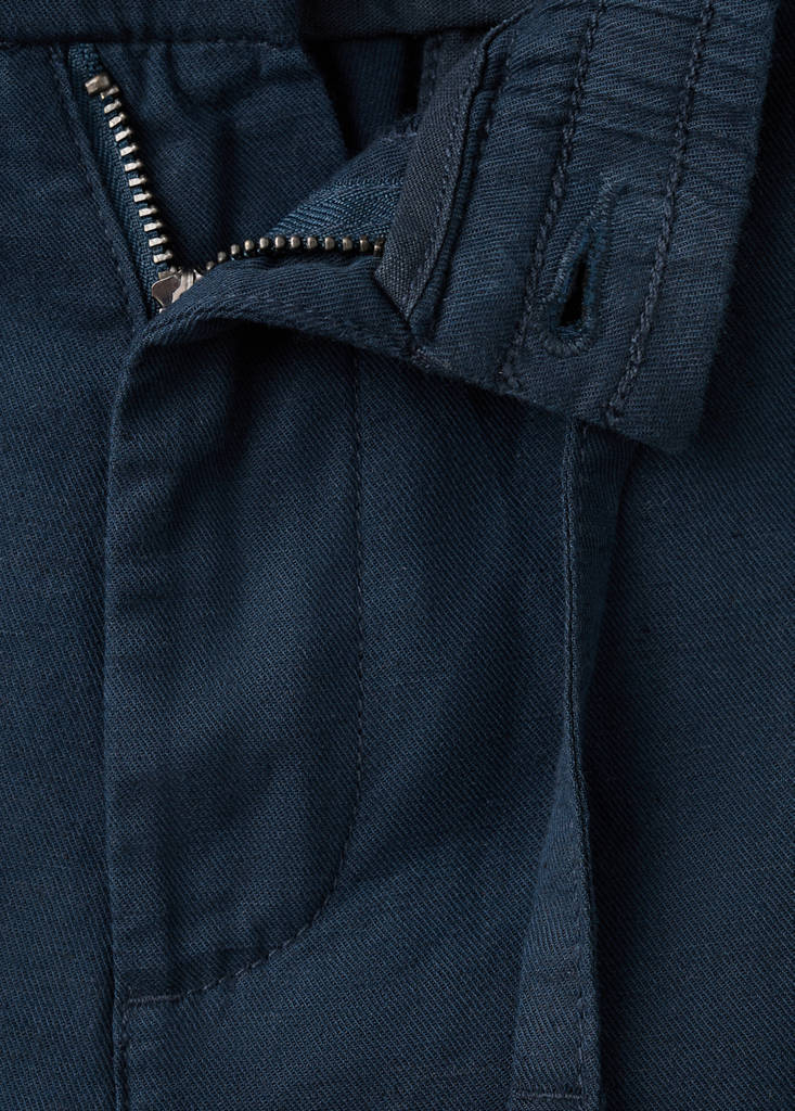 Linen cotton bermuda shorts — Navy