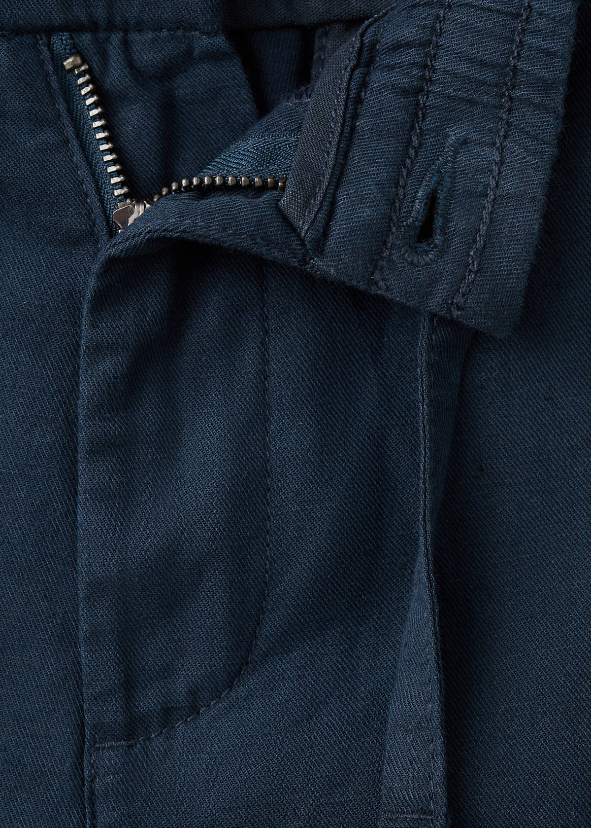 Linen cotton bermuda shorts — Navy