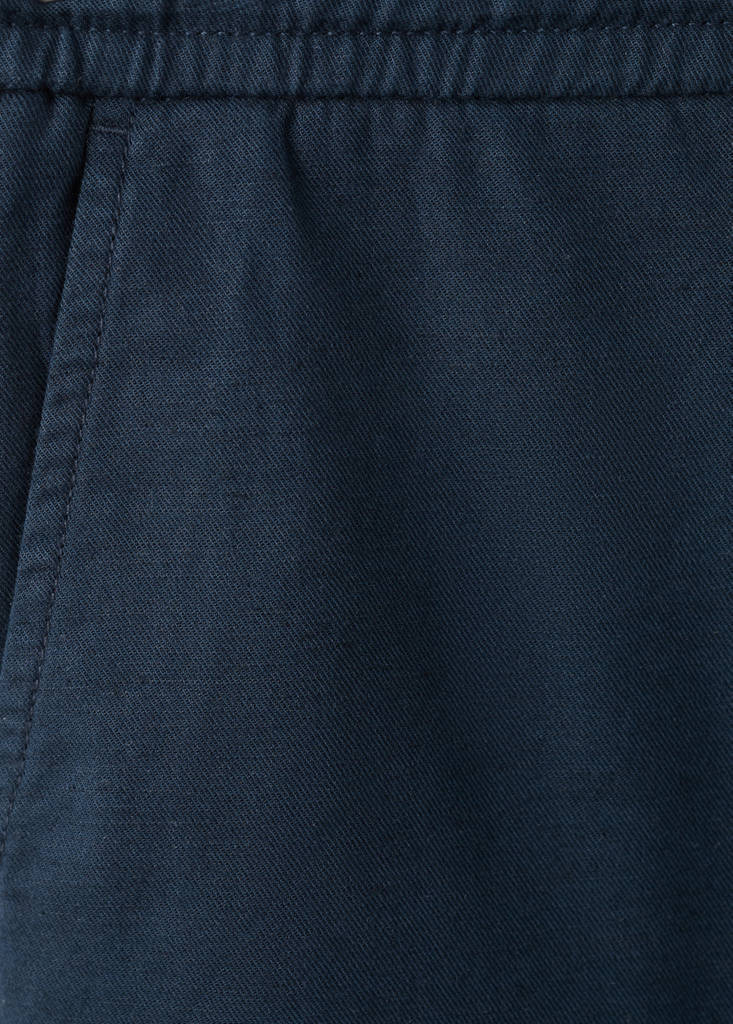 Linen cotton bermuda shorts — Navy