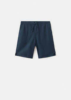 Linen cotton bermuda shorts — Navy 3