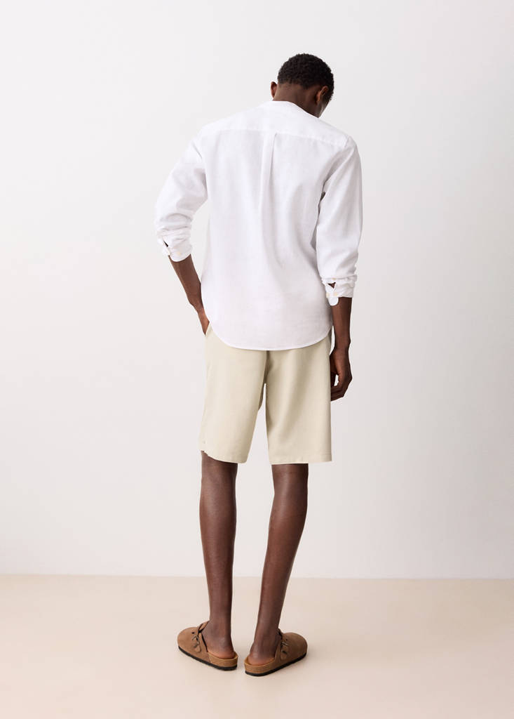 Linen cotton bermuda shorts — Sand