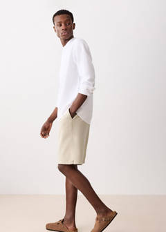 Linen cotton bermuda shorts — Sand 4