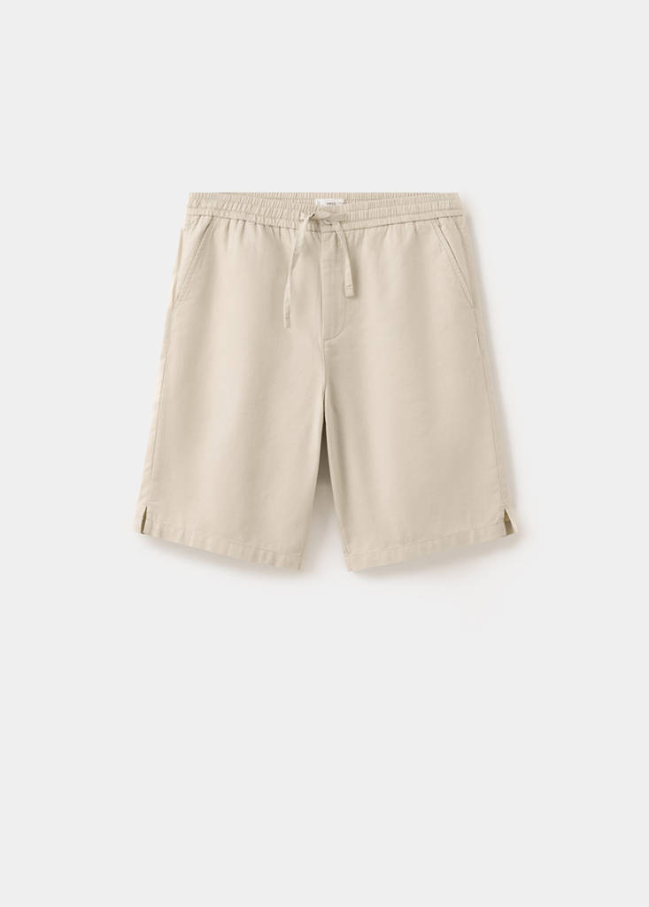 Linen cotton bermuda shorts — Sand