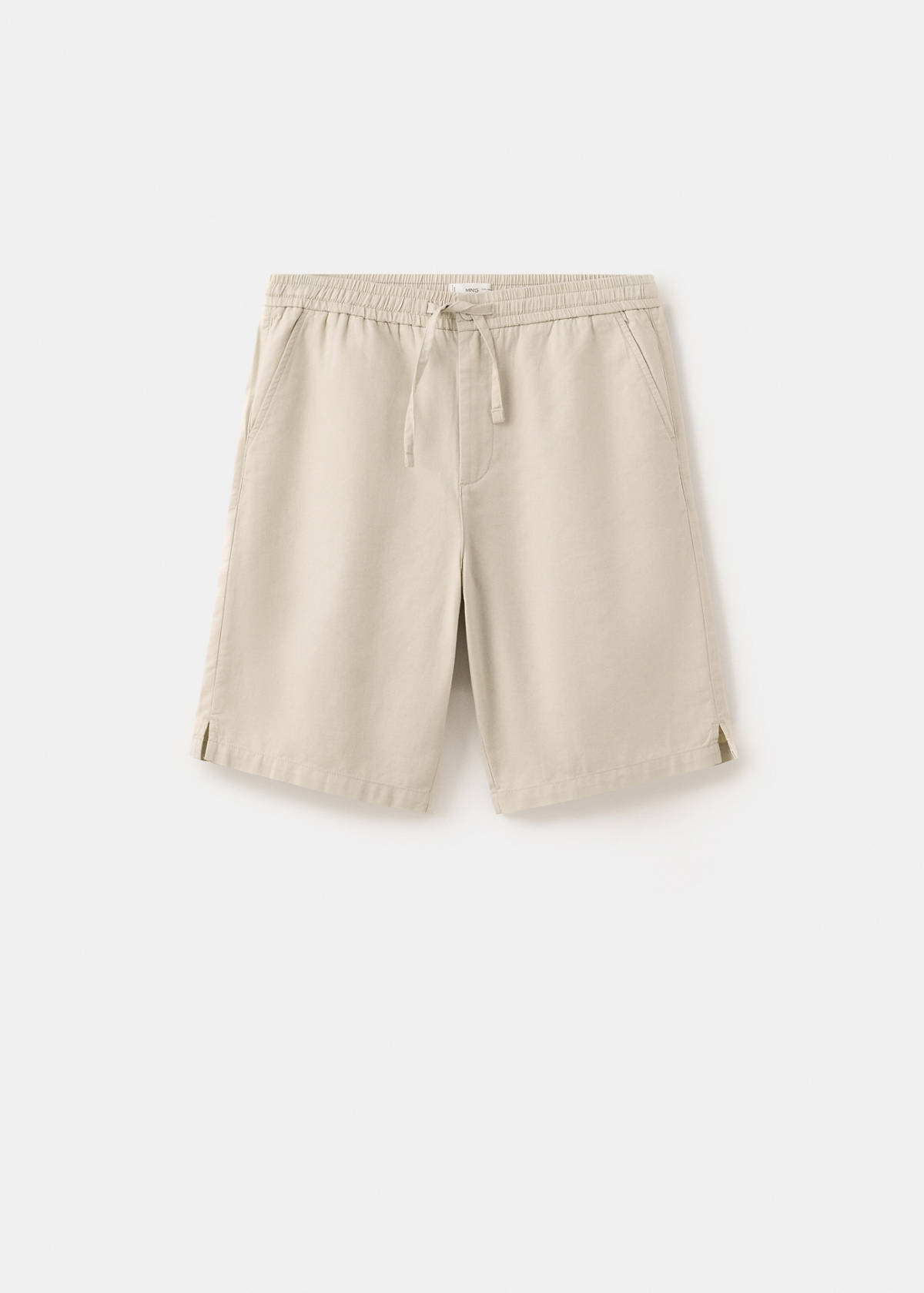 Linen cotton bermuda shorts — Sand