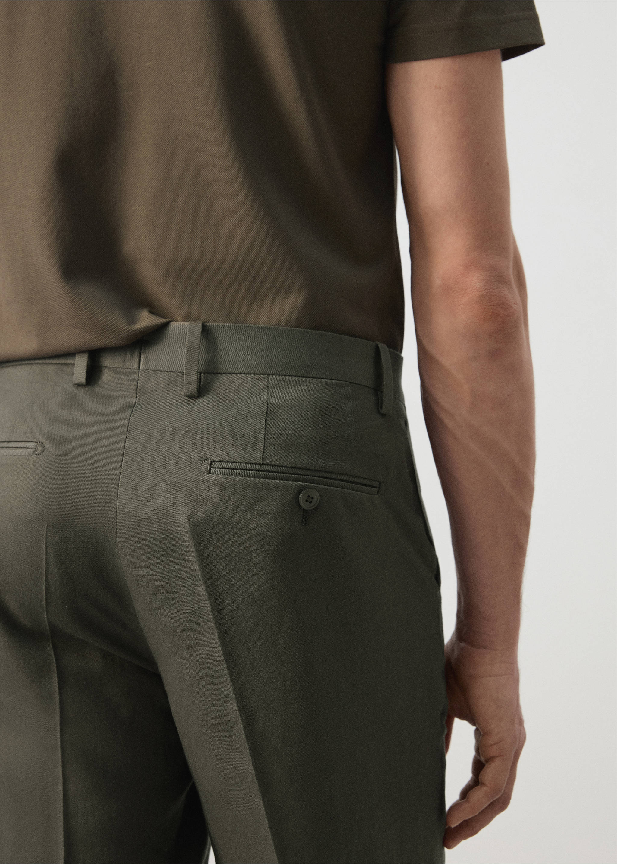Pantalón traje Amalfi slim fit - Detalle del artículo 6, Khaki. Ref: 27015939-00.