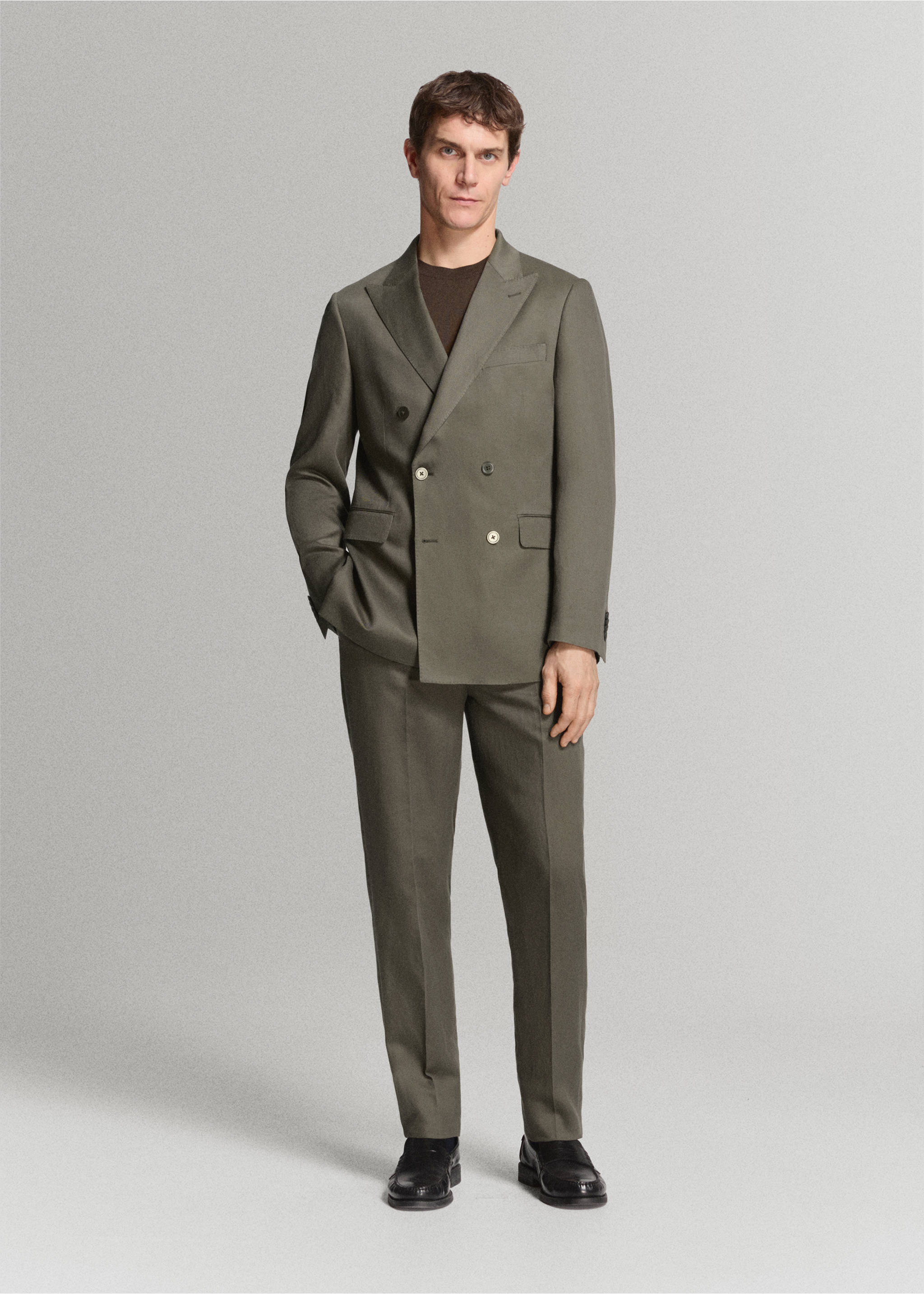 Amalfi slim fit suit trousers - General plane, Khaki. Ref: 27015939-01.