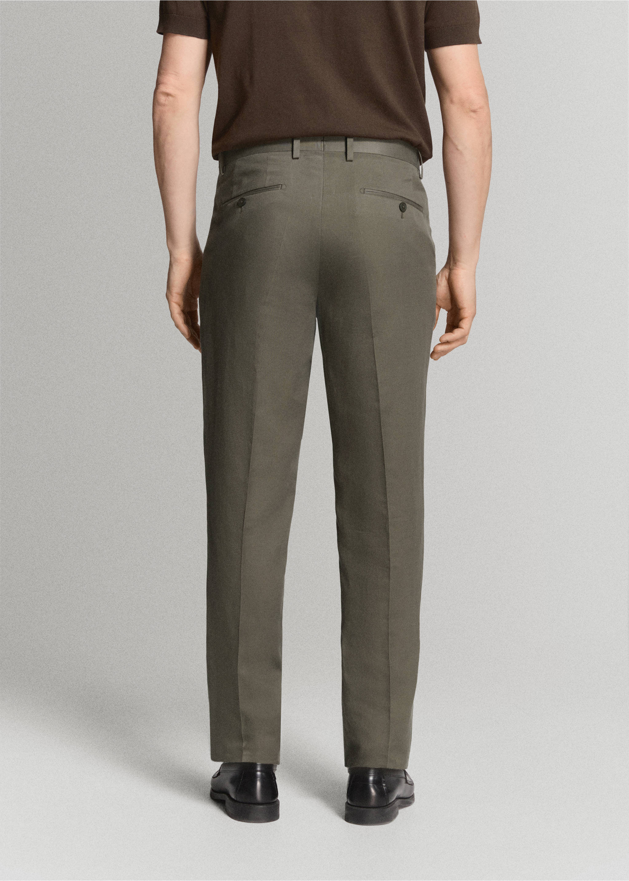 Amalfi slim fit suit trousers - Reverse of the article, Khaki. Ref: 27015939-01.