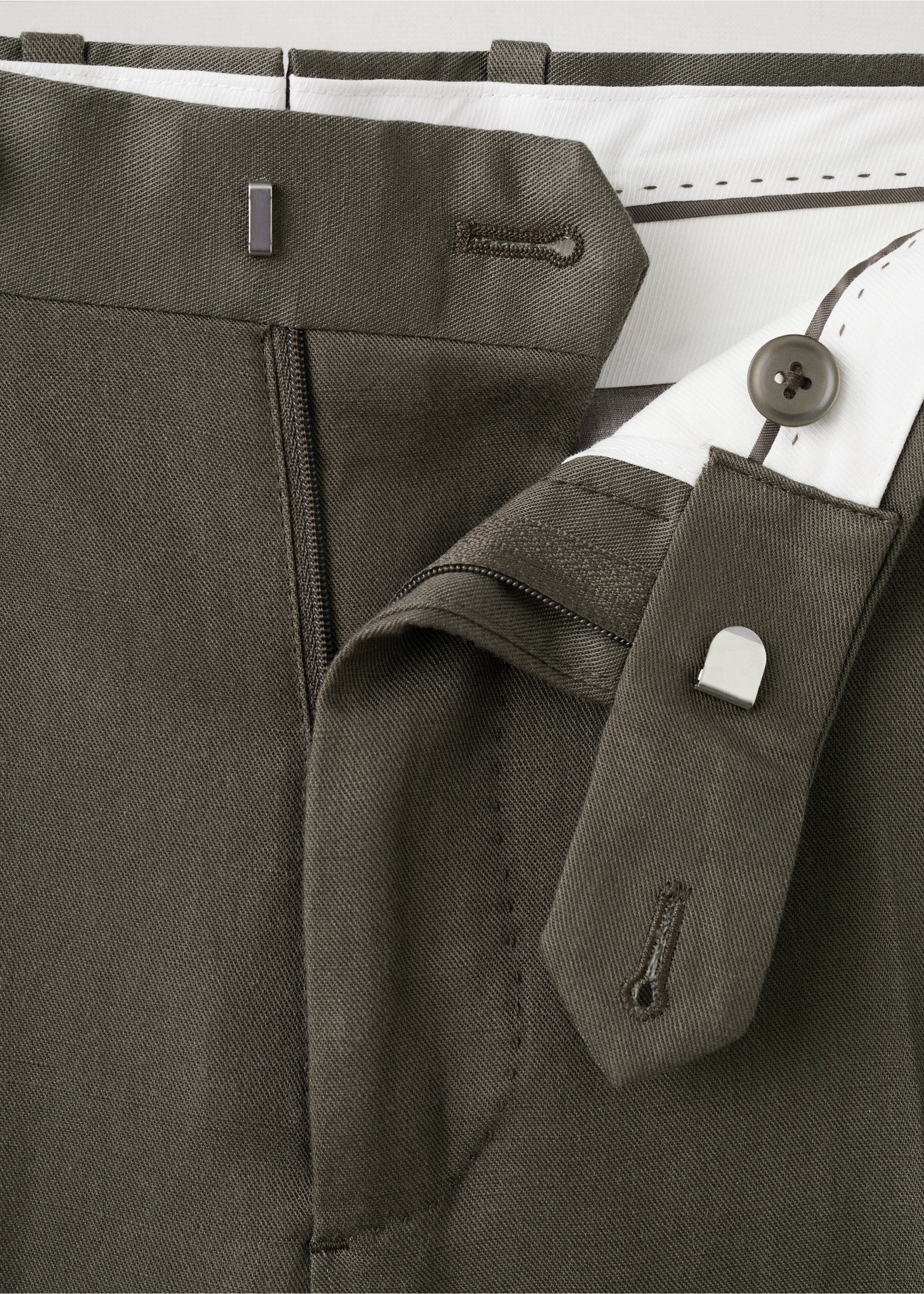 Amalfi slim fit suit trousers - Details of the article 8, Khaki. Ref: 27015939-01.