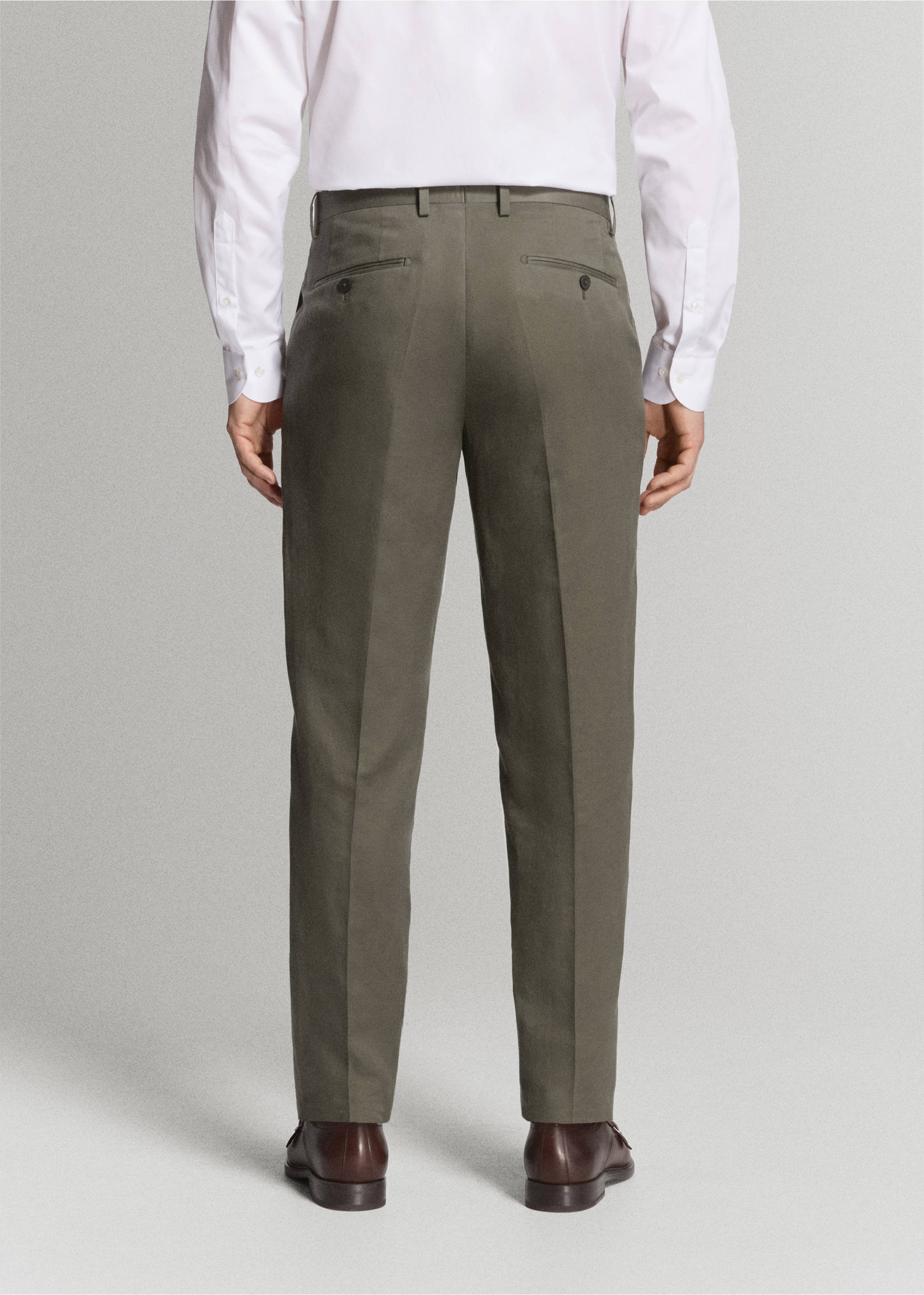 Slim-Fit-Anzughose Amalfi - Rückseite des Artikels, Khaki. Ref: 27015939-02.