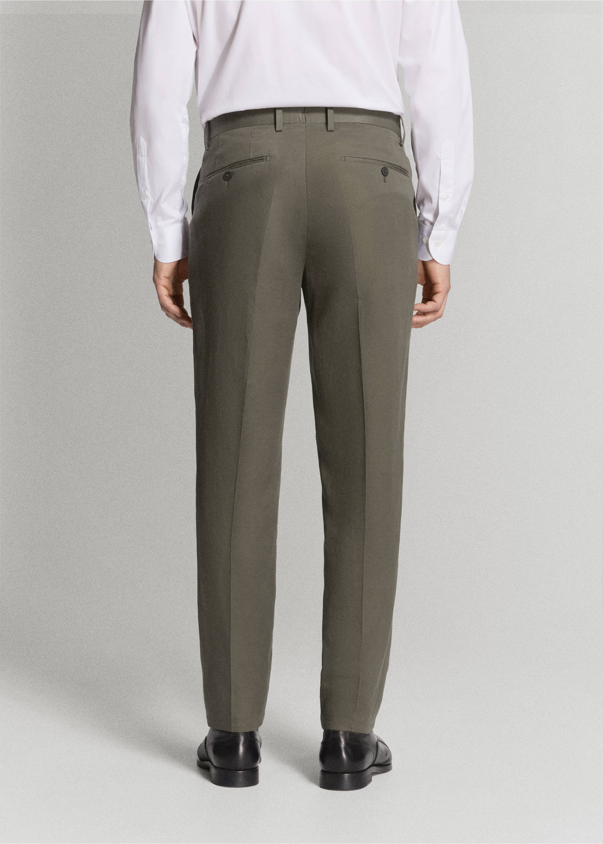 Slim-Fit-Anzughose Amalfi - Rückseite des Artikels, Khaki. Ref: 27015939-03.