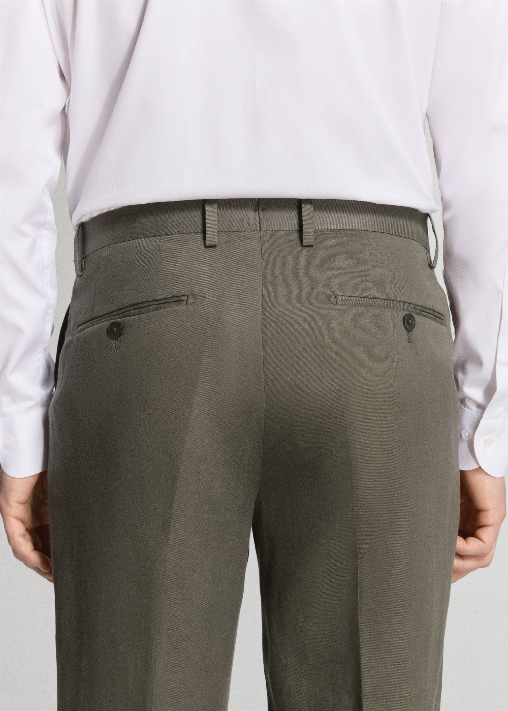 Slim-Fit-Anzughose Amalfi - Detail des Artikels 3, Khaki. Ref: 27015939-03.