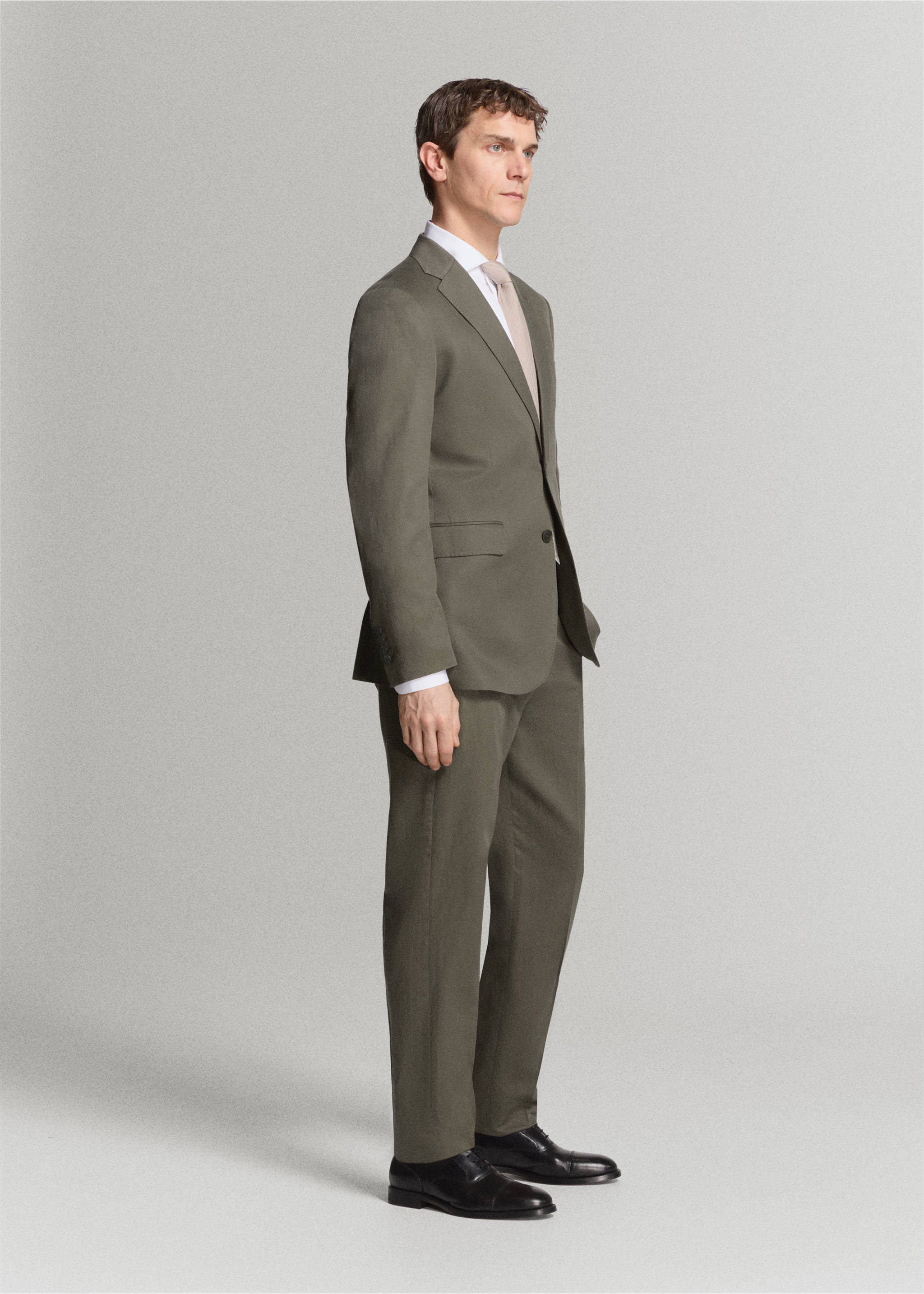 Slim-Fit-Anzughose Amalfi - Detail des Artikels 4, Khaki. Ref: 27015939-03.
