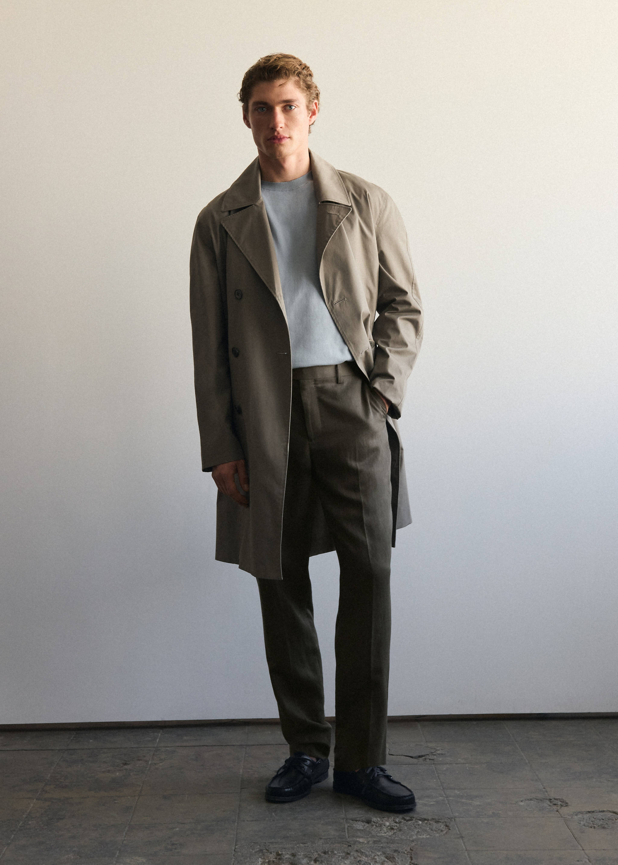 Pantalón traje Amalfi slim fit - Detalle del artículo 5, Khaki. Ref: 27015939-08.