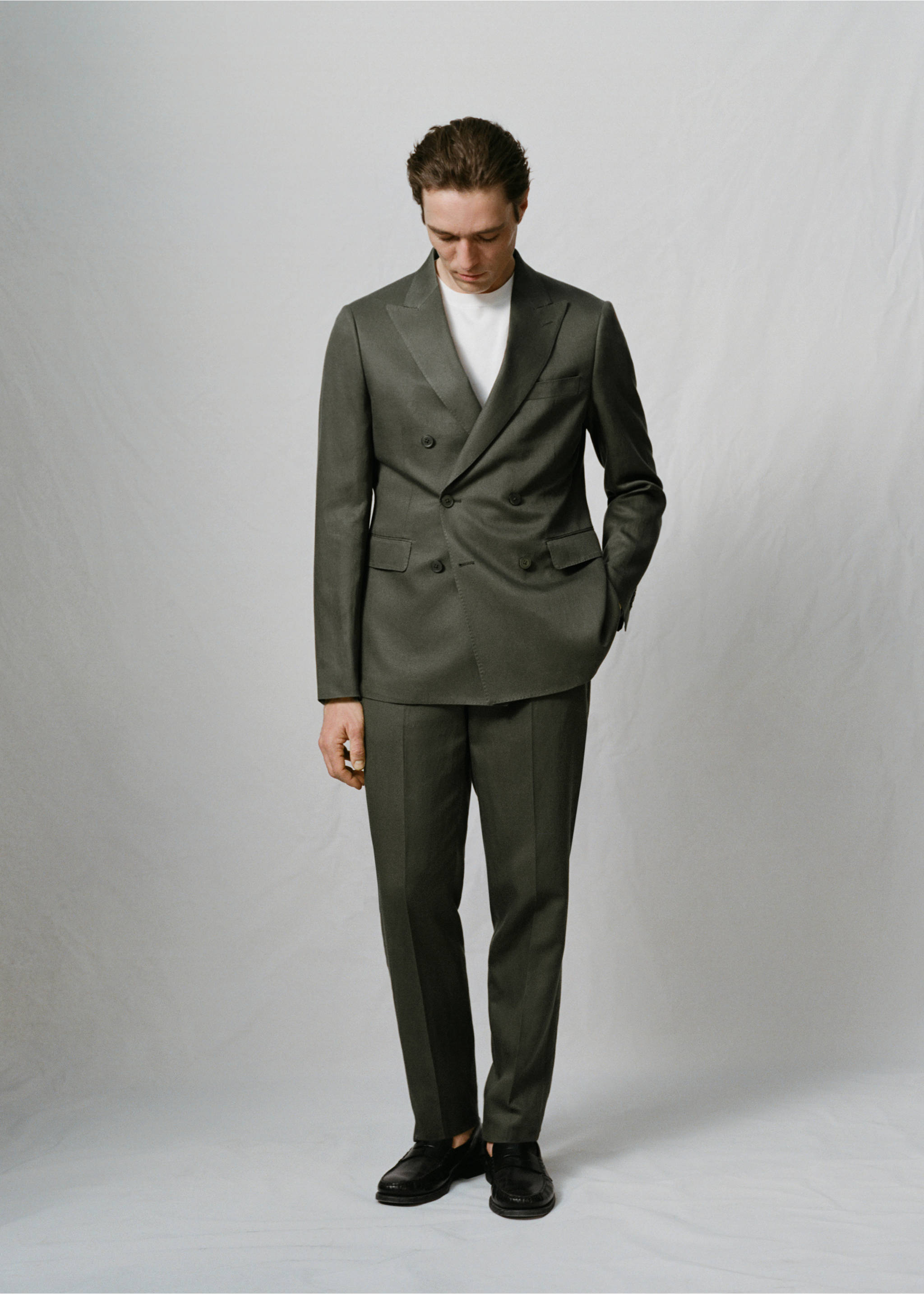 Hlače od odijela Amalfi slim fit - Detalji artikla 5, Kaki. Ref: 27015939-00.