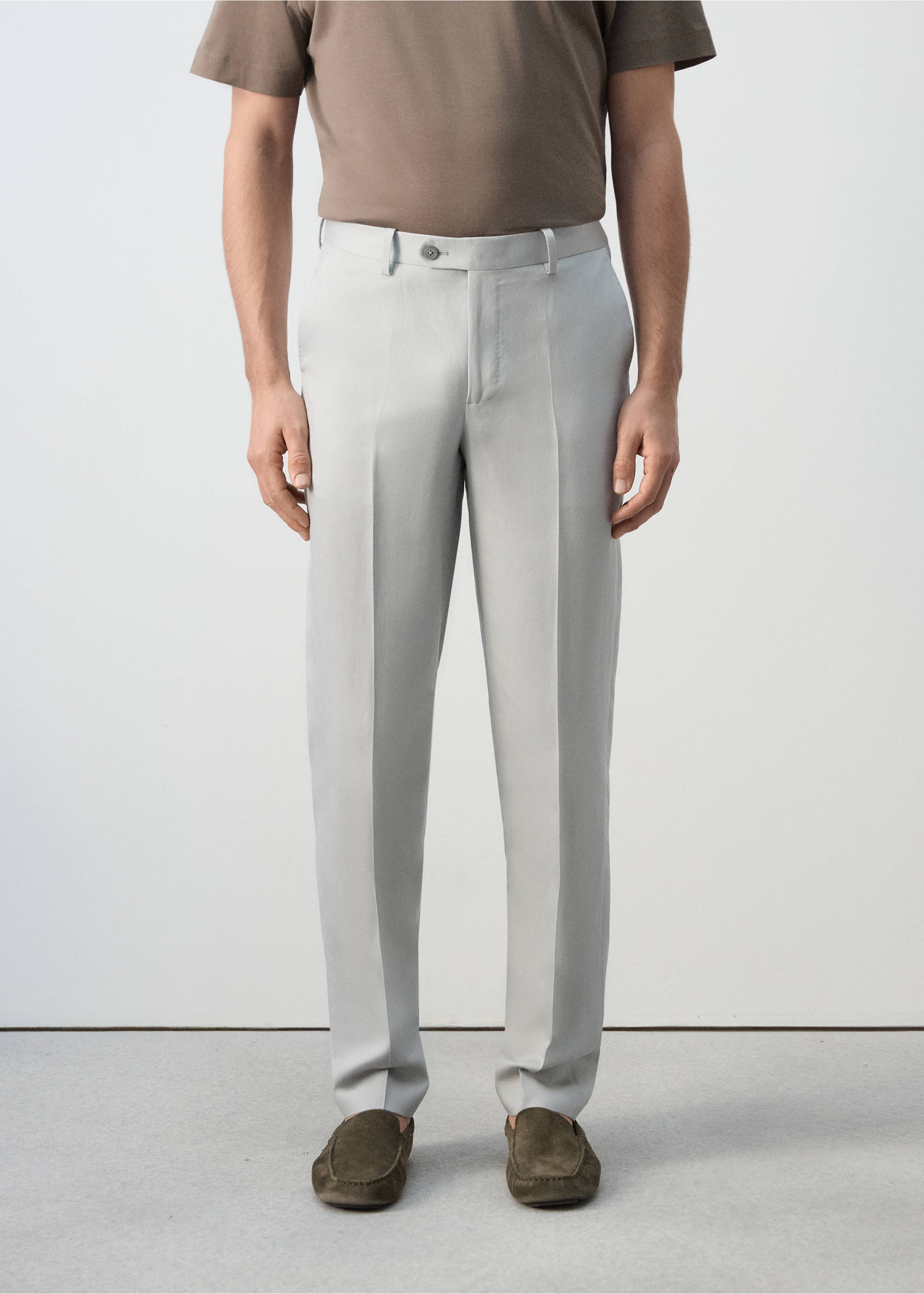 Amalfi slim fit suit trousers - Medium plane, Sky Blue. Ref: 27015940-00.