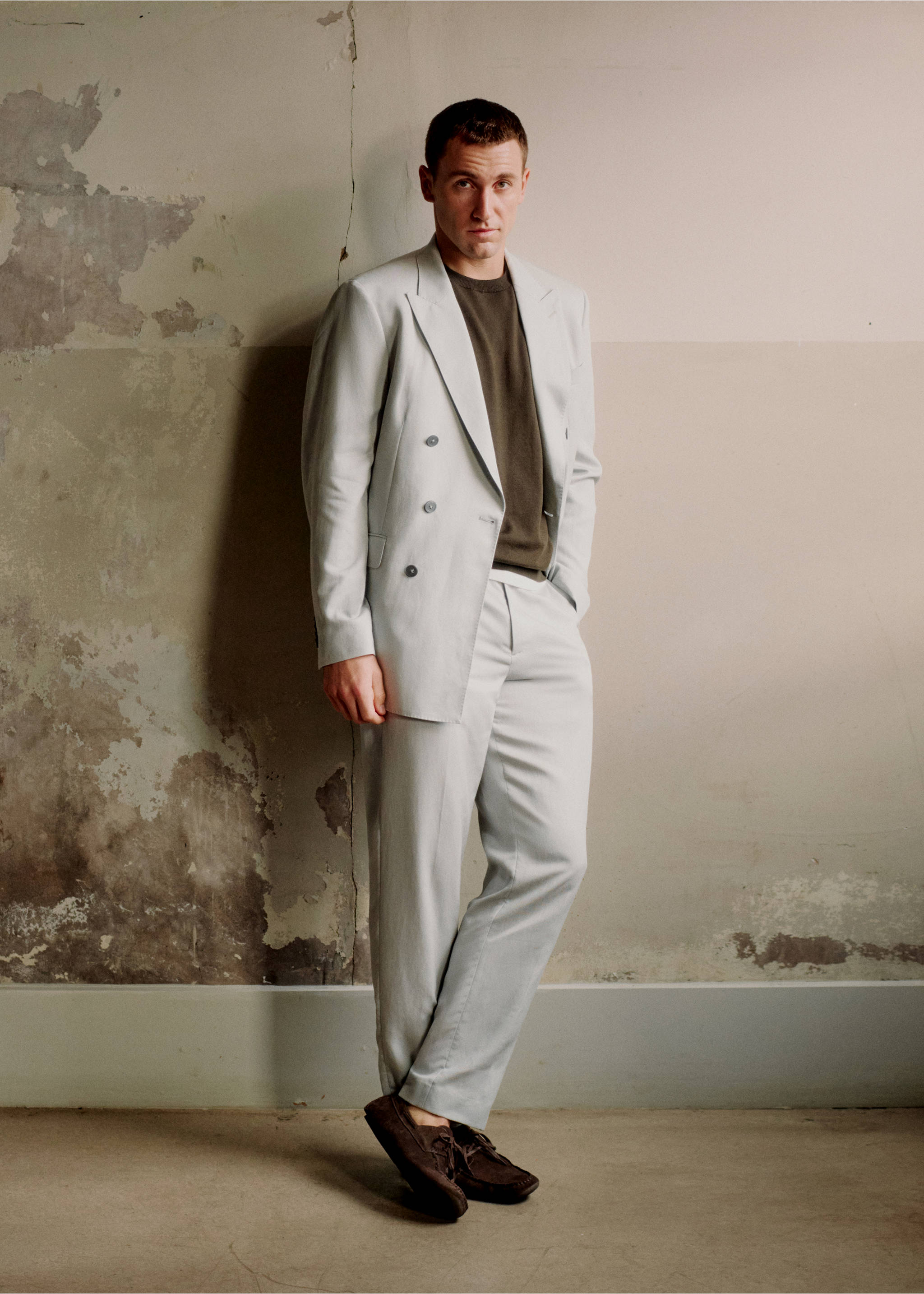 Amalfi slim fit suit trousers - Details of the article 5, Sky Blue. Ref: 27015940-03.