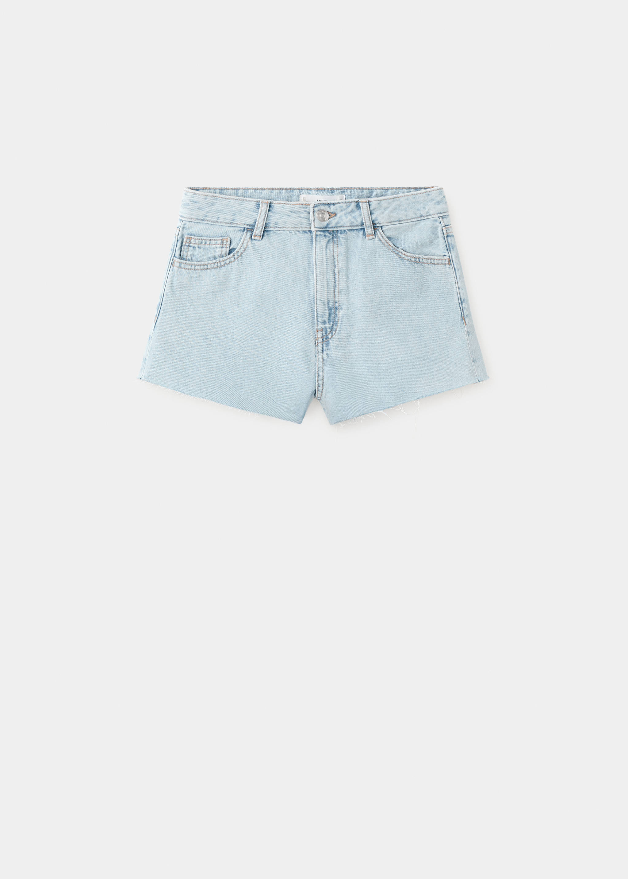 High-waist frayed hem shorts - Article without model