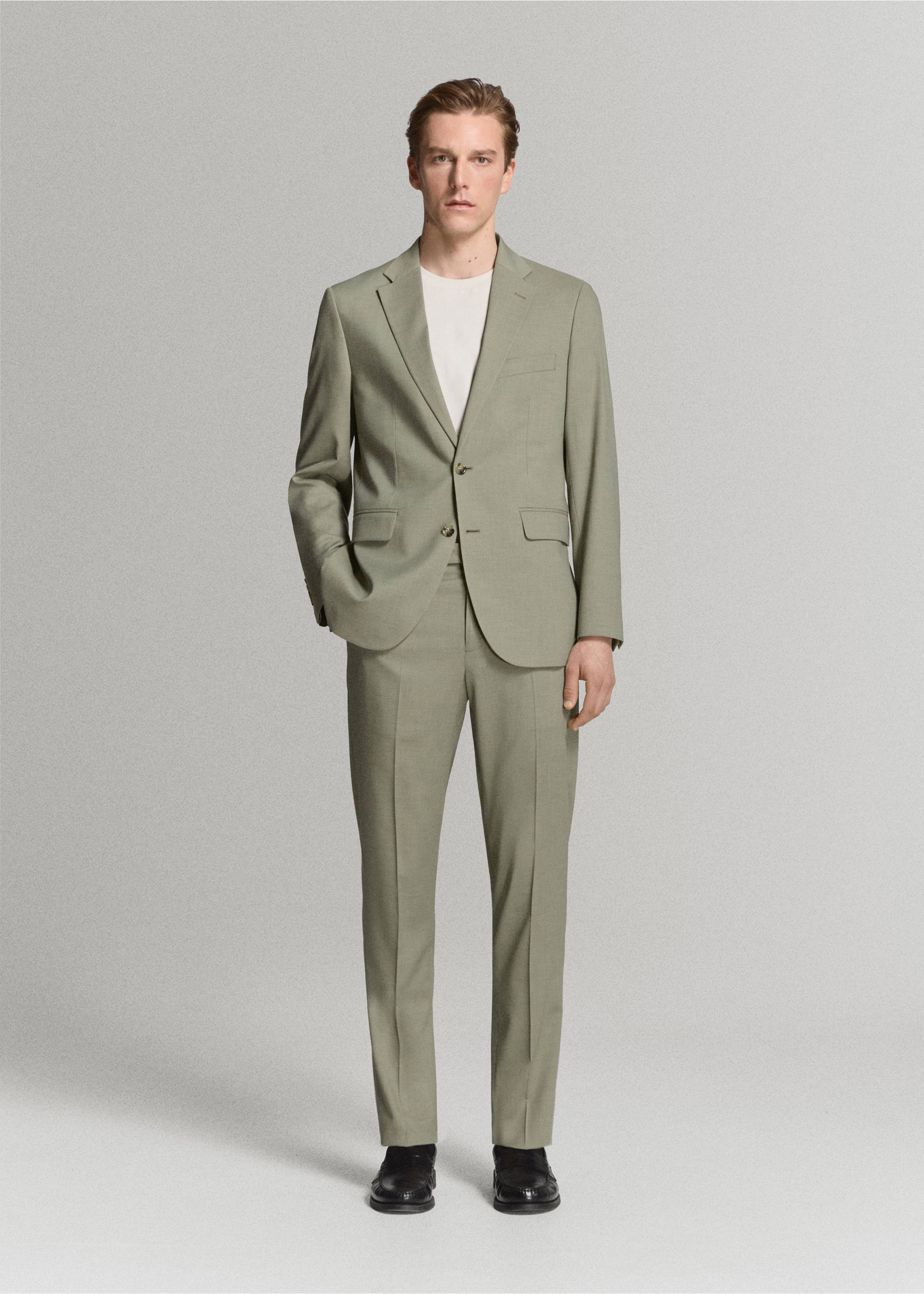 Milan slim-fit suit pants - General plane, Green. Ref: 27015944-00.